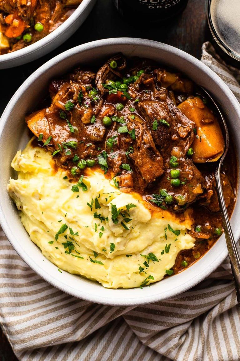 Hearty Irish Guinness Beef Stew with Fluffy Dumplings!