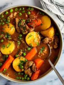Hearty Irish Lamb Stew with Thyme and Sweet Carrots