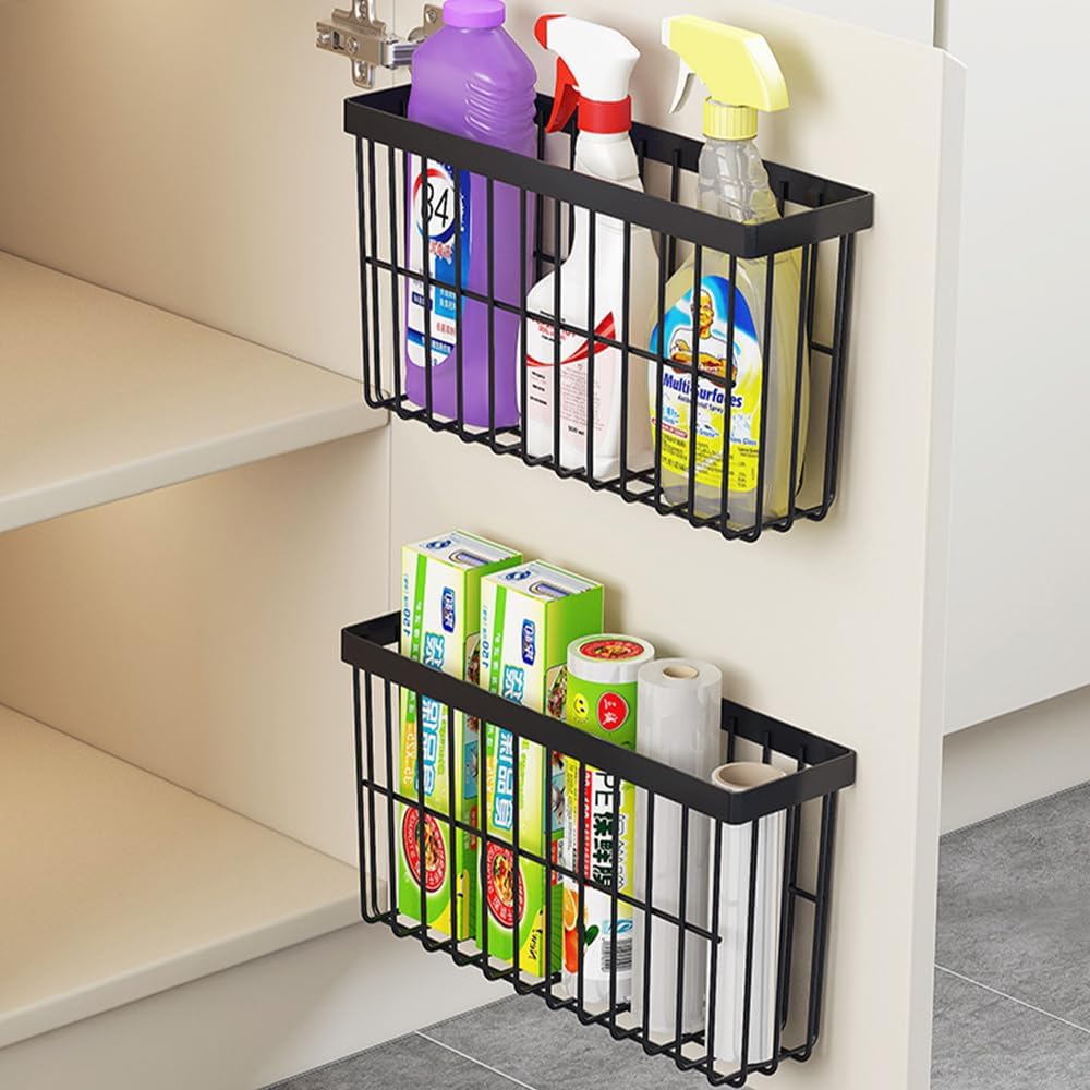 2 Pieces Kitchen Cabinet Door Storage Box, Self-Ad... - Image 3