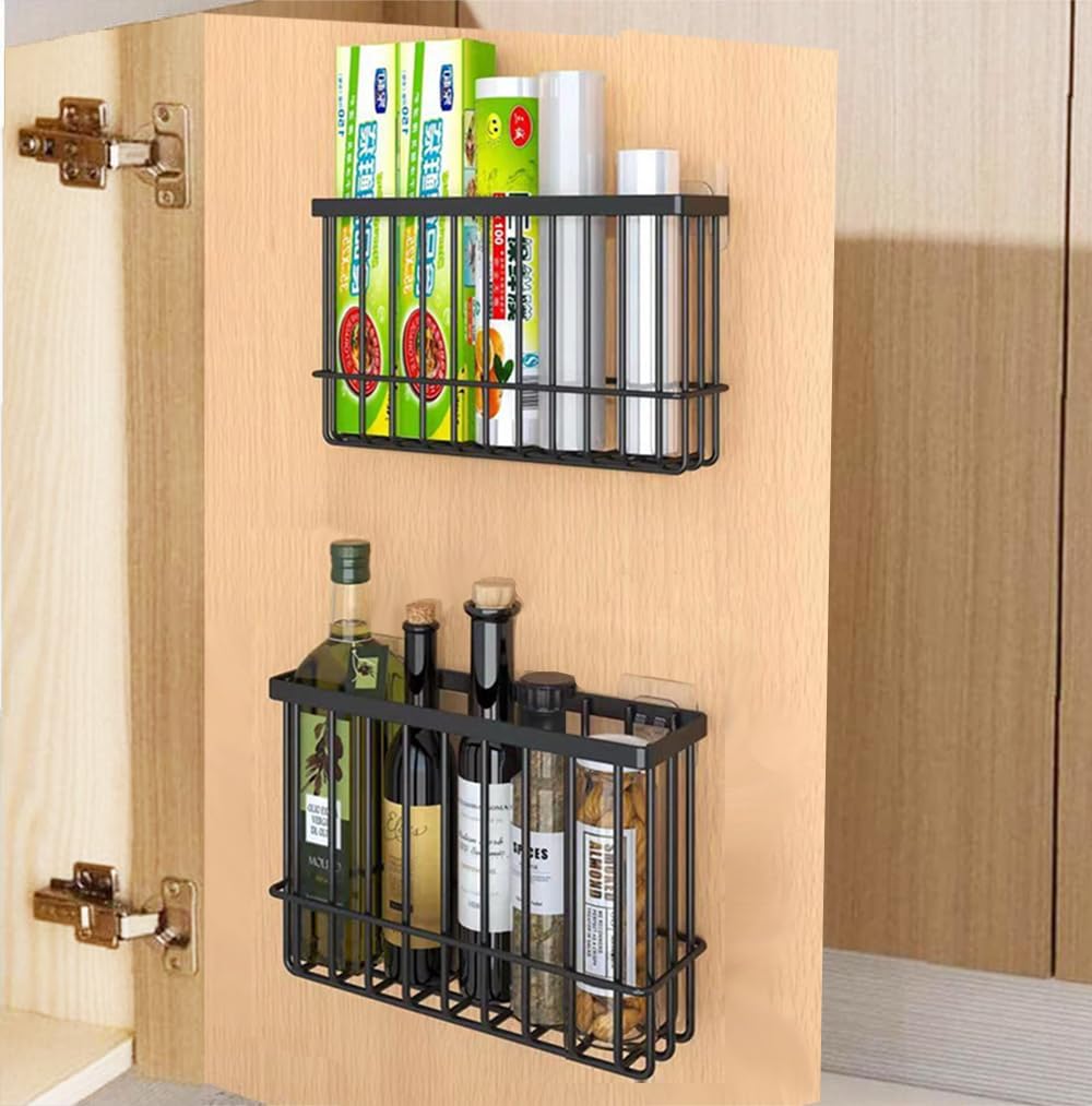 2 Pieces Kitchen Cabinet Door Storage Box, Self-Ad... - Image 2