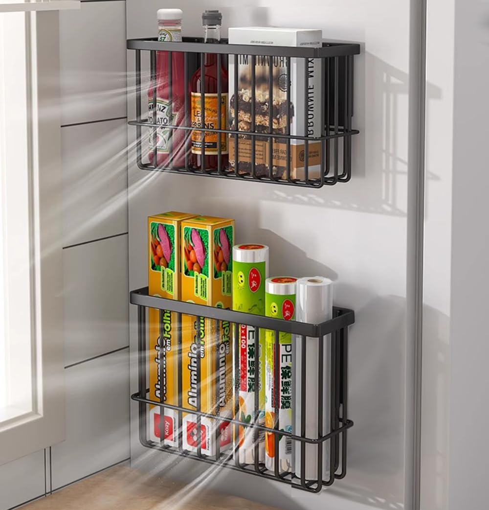 2 Pieces Kitchen Cabinet Door Storage Box, Self-Ad... - Image 4