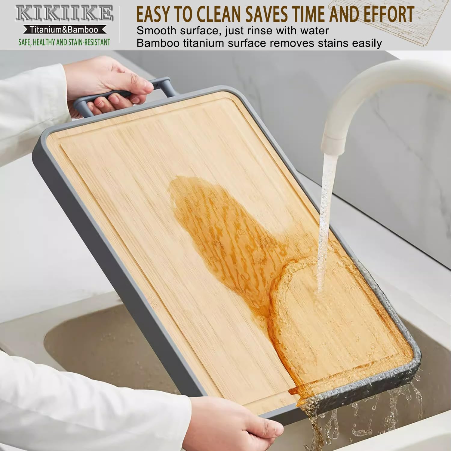 Titanium Cutting Board Double Sided Bamboo Cutting... - Image 5