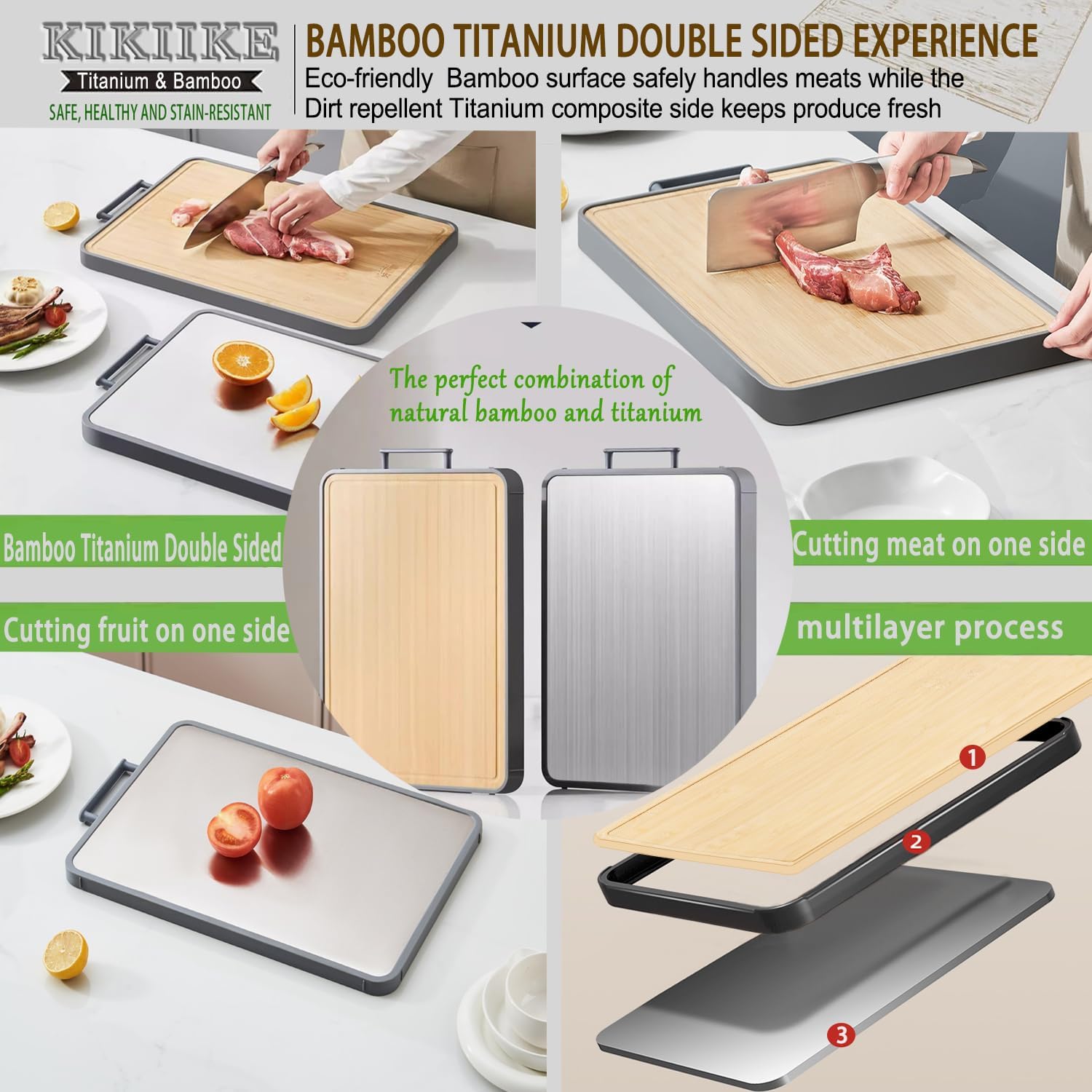 Titanium Cutting Board Double Sided Bamboo Cutting... - Image 6