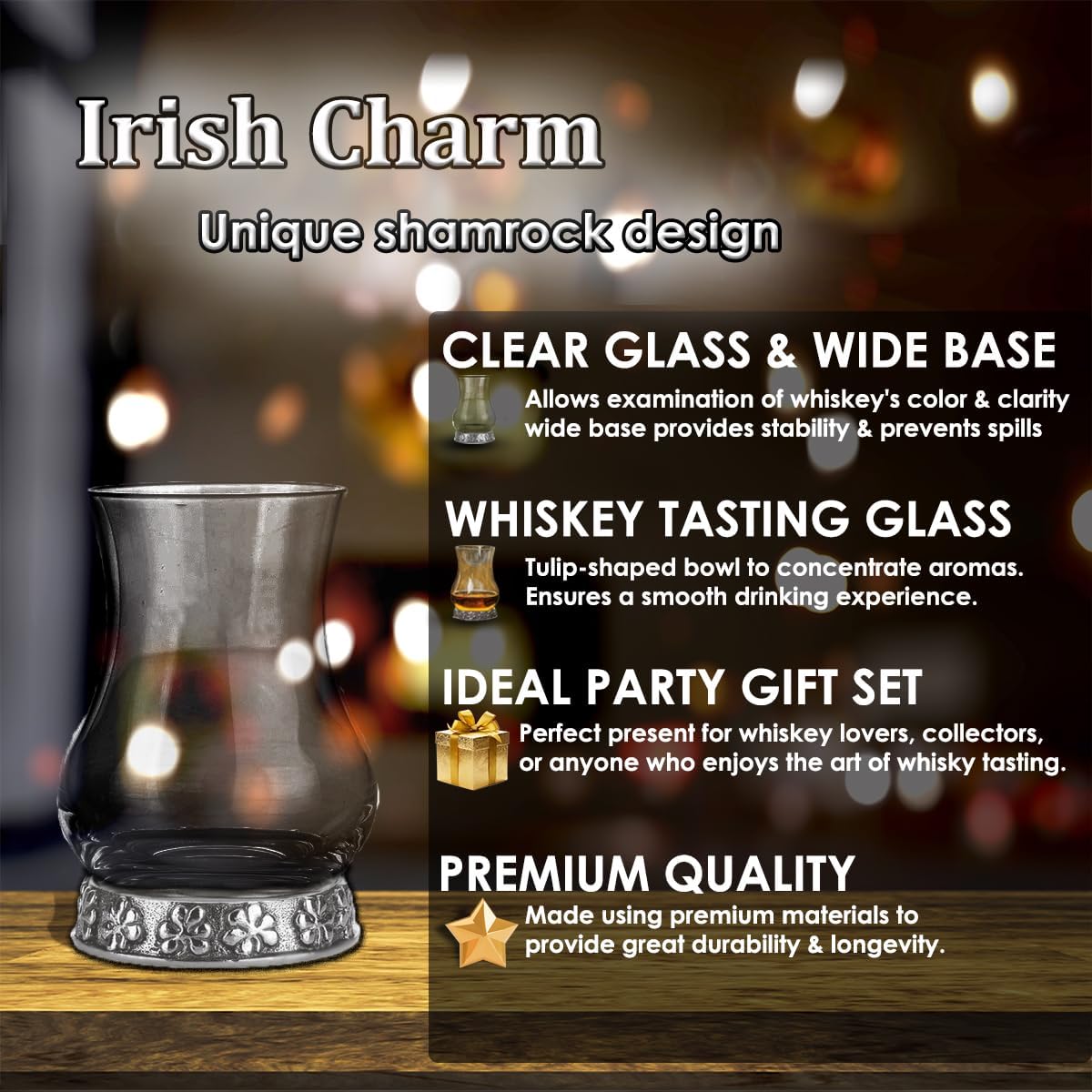 A E Williams Irish Whiskey Tasting Glass with Pewt... - Image 3