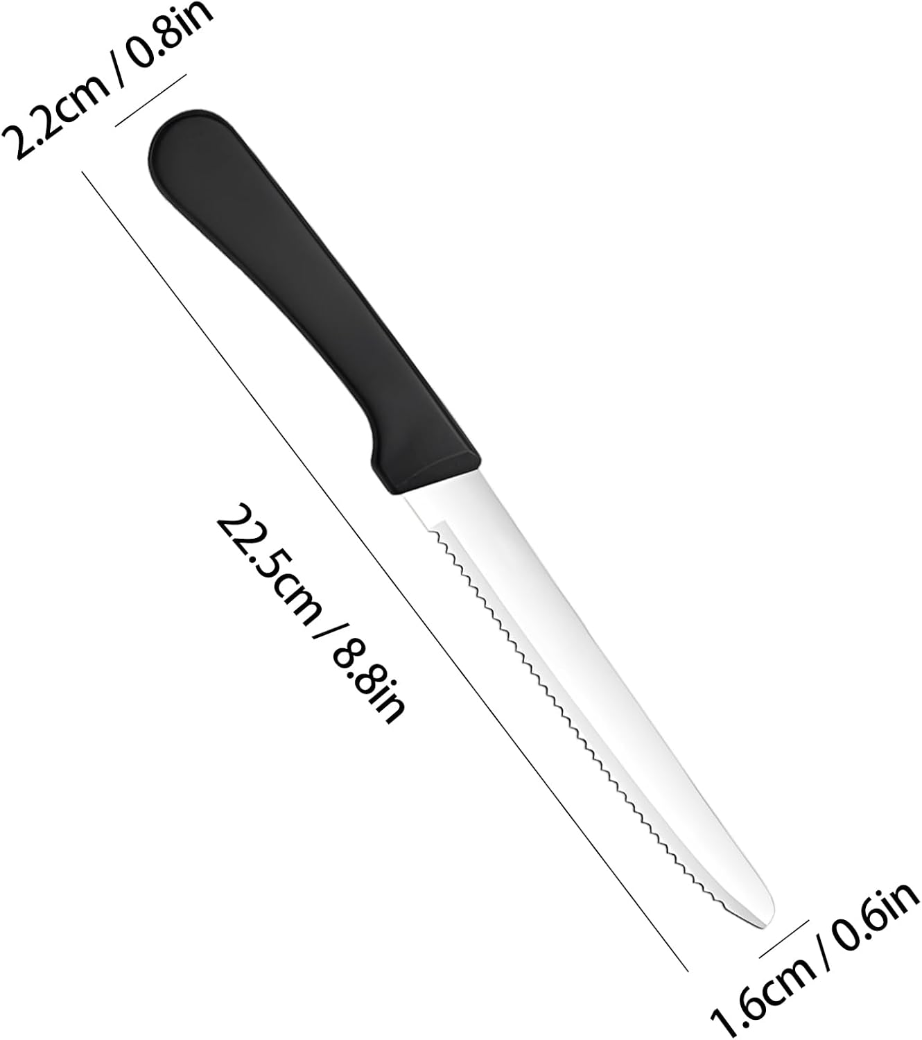 6 Piece Steak Knives Set, Stainless Steel Serrated... - Image 3