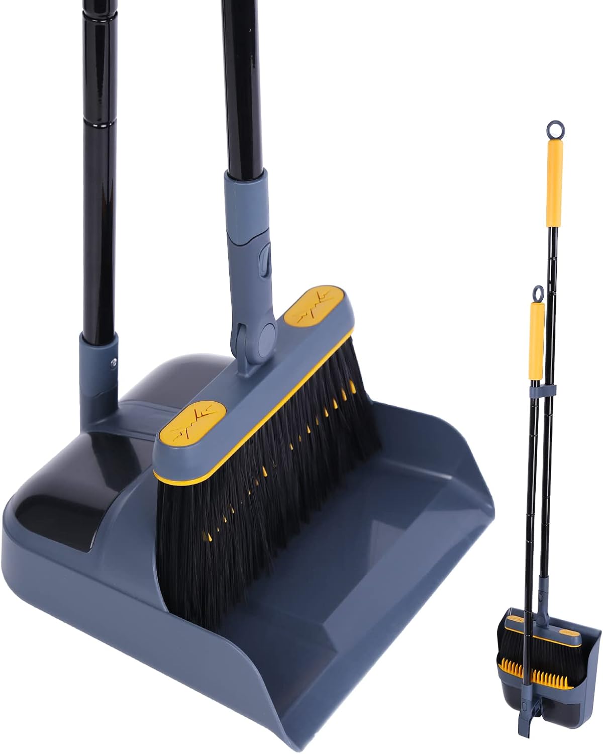 JEHONN Dustpan and Brush Set Long Handled, Tall 18... - Image 2