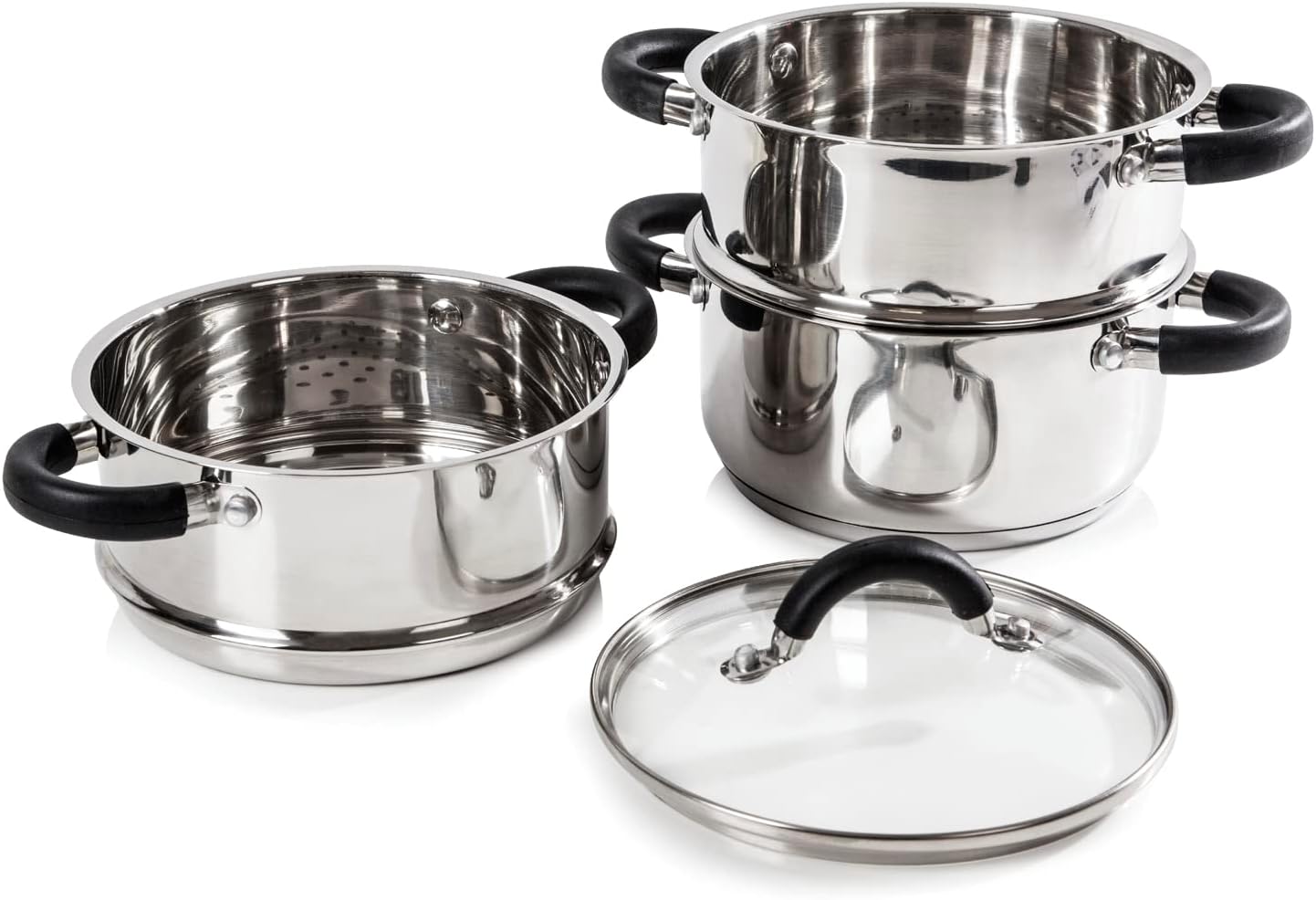 Tower T80836 3-Tier Steamer with Encapsulated Bas... - Image 2