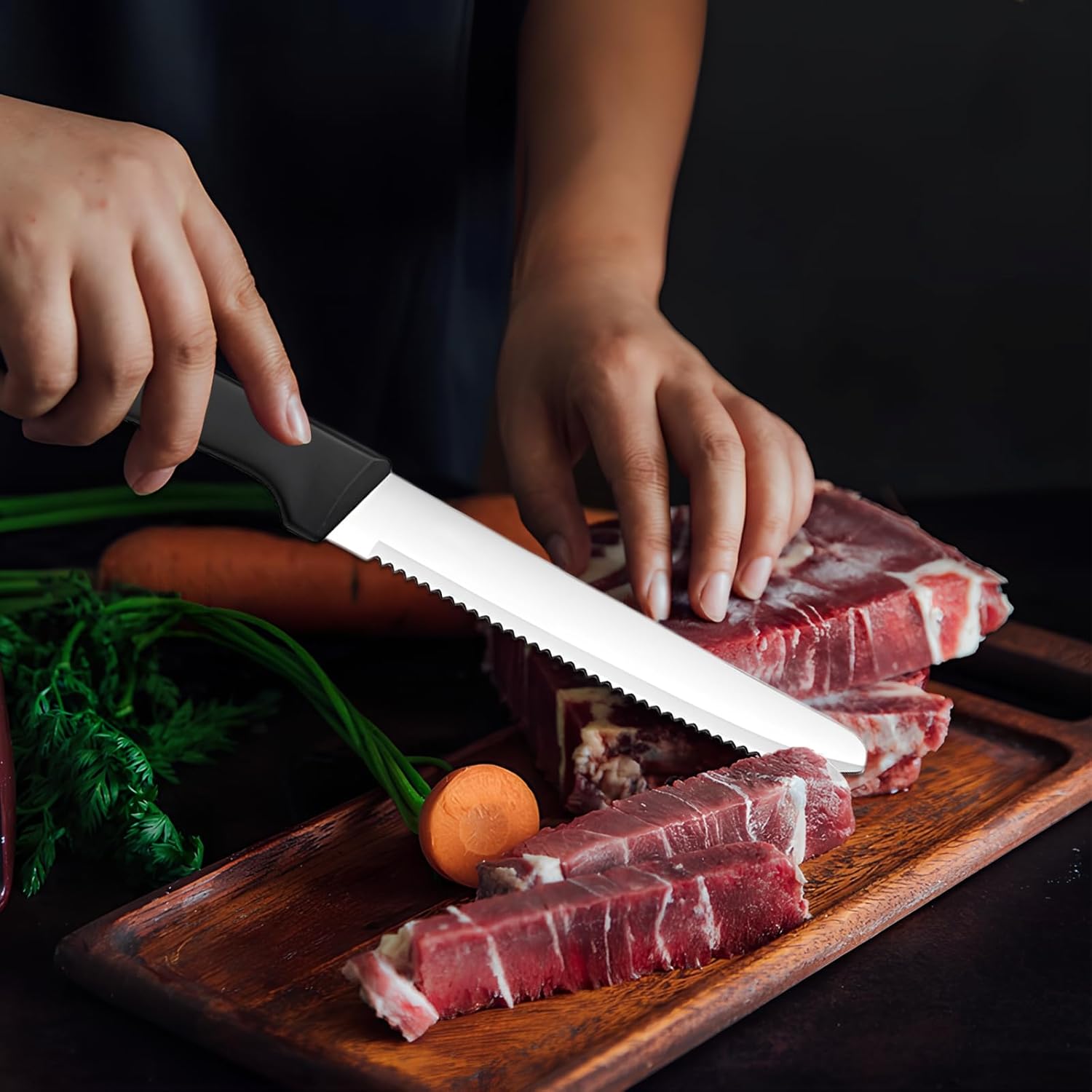 6 Piece Steak Knives Set, Stainless Steel Serrated... - Image 7
