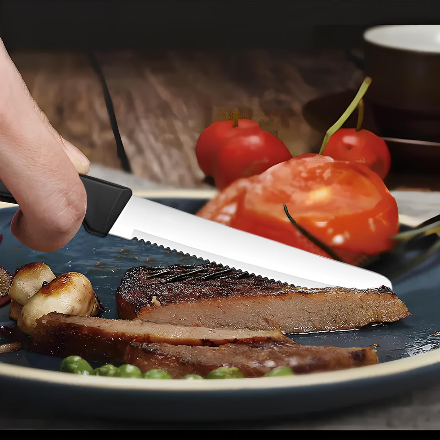 6 Piece Steak Knives Set, Stainless Steel Serrated... - Image 6