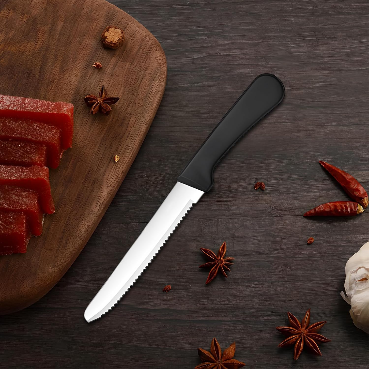 6 Piece Steak Knives Set, Stainless Steel Serrated... - Image 8