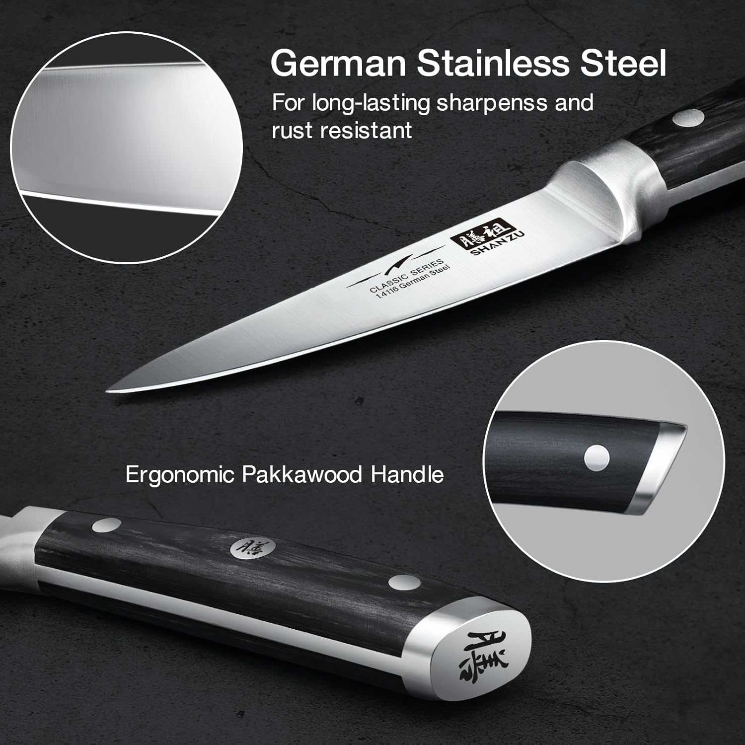 SHAN ZU Kitchen Paring Knife 9.5 cm Japanese Chef ... - Image 4