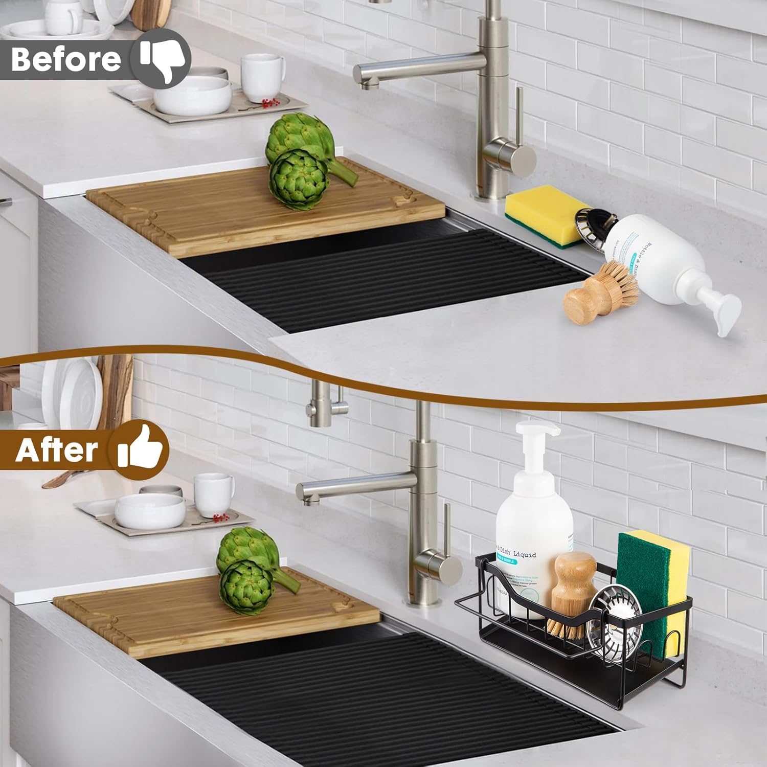 Sinnsally Sink Caddy Tidy Organiser with Self Drai... - Image 7