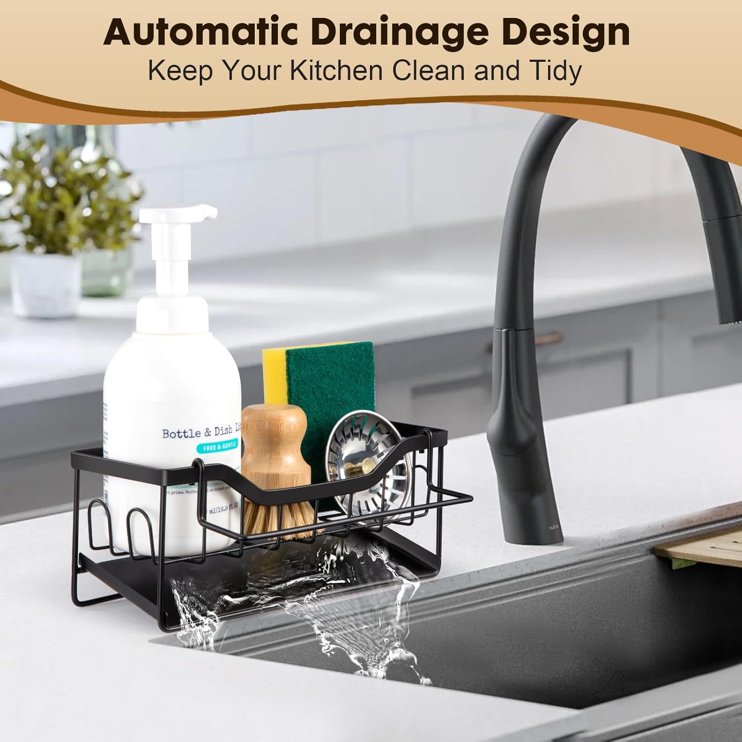 Sinnsally Sink Caddy Tidy Organiser with Self Drai... - Image 3