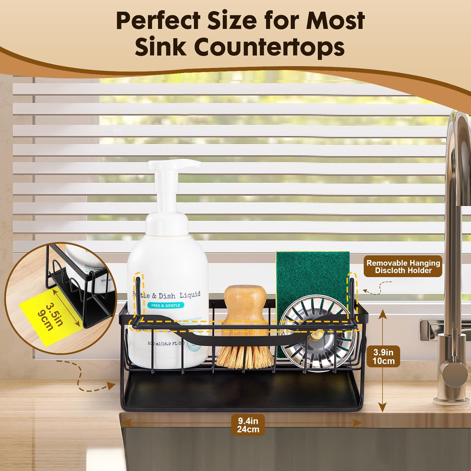 Sinnsally Sink Caddy Tidy Organiser with Self Drai... - Image 5