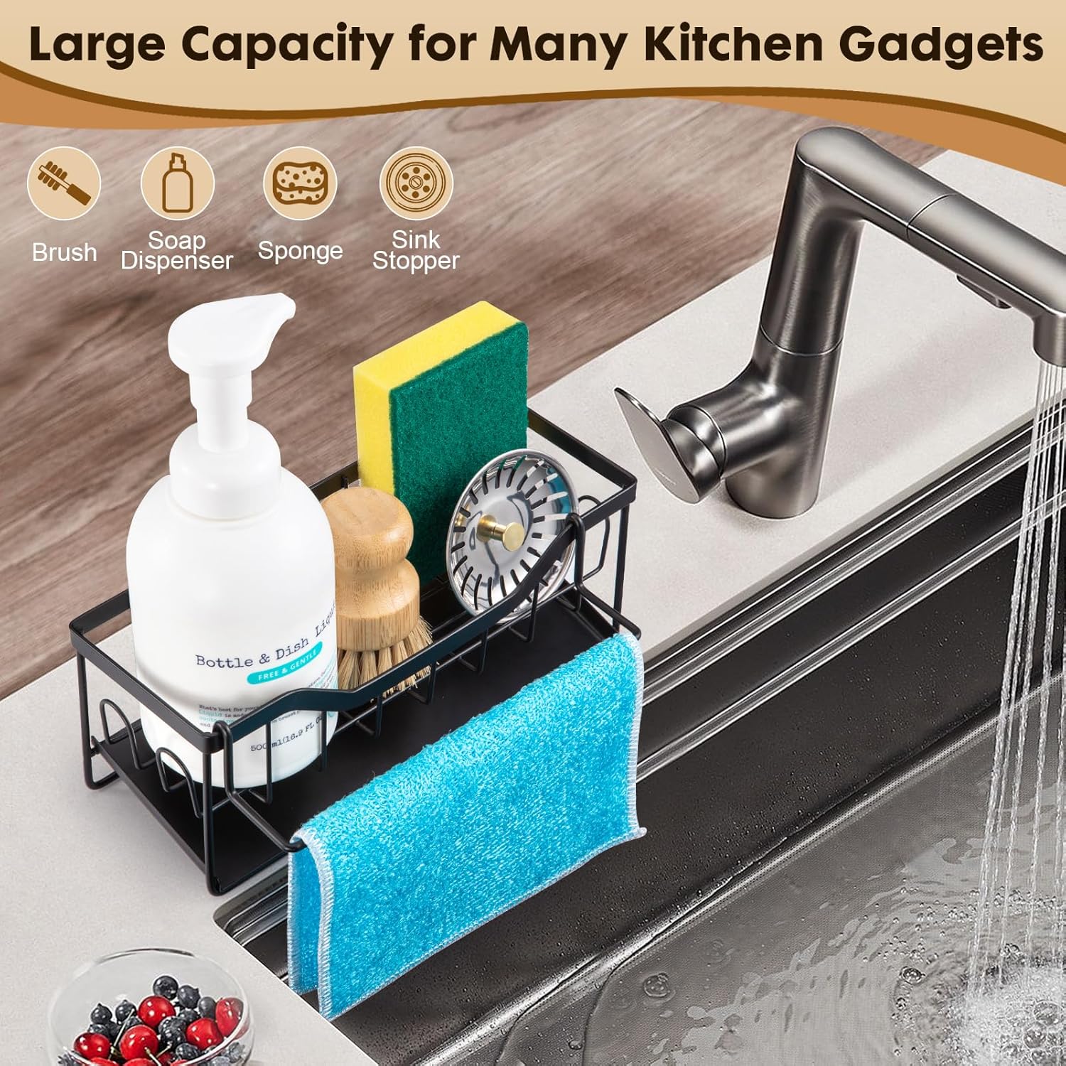 Sinnsally Sink Caddy Tidy Organiser with Self Drai... - Image 4
