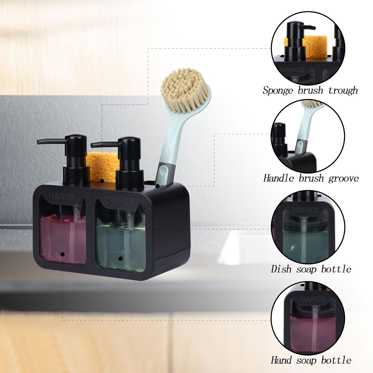 Dish Soap Dispenser for Kitchen Countertop with Sp... - Image 5