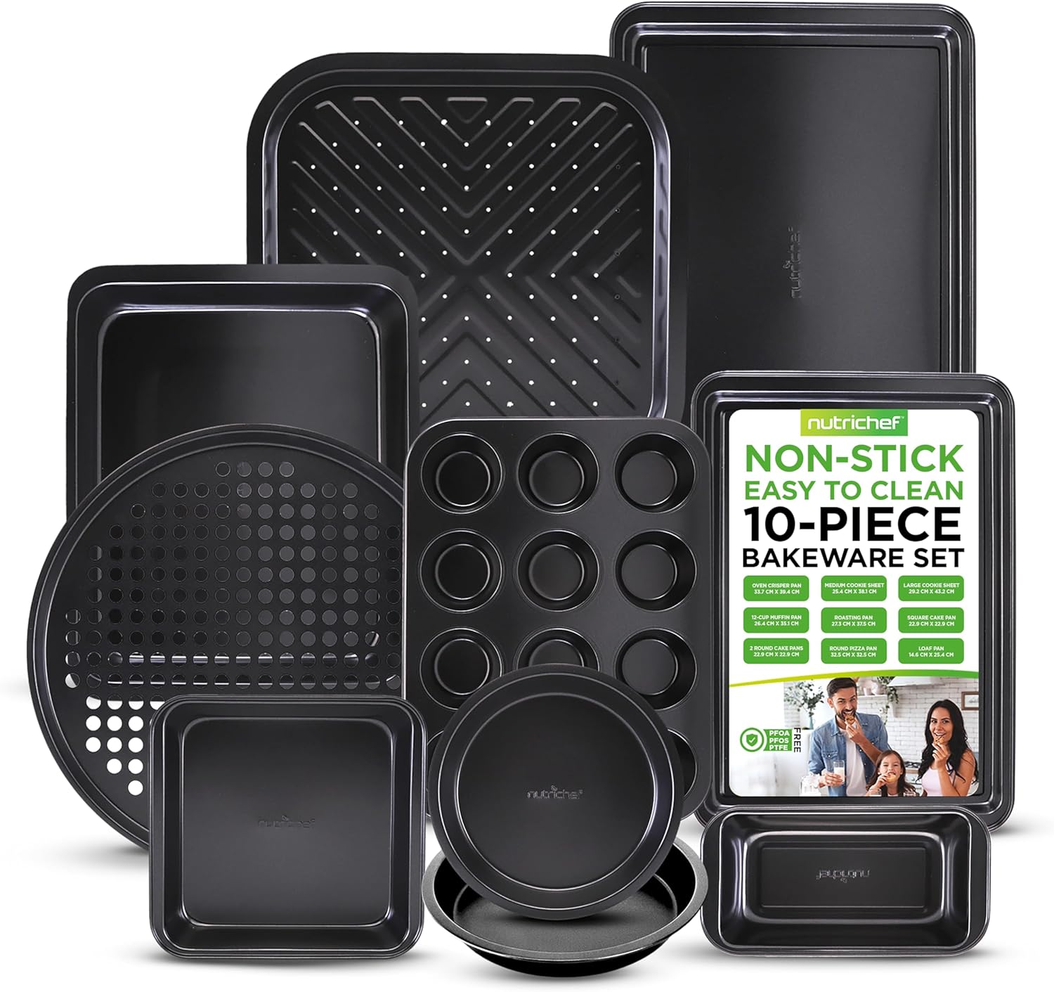 Nutrichef Oven Tray Set, Baking Trays for Oven Non... - Image 2