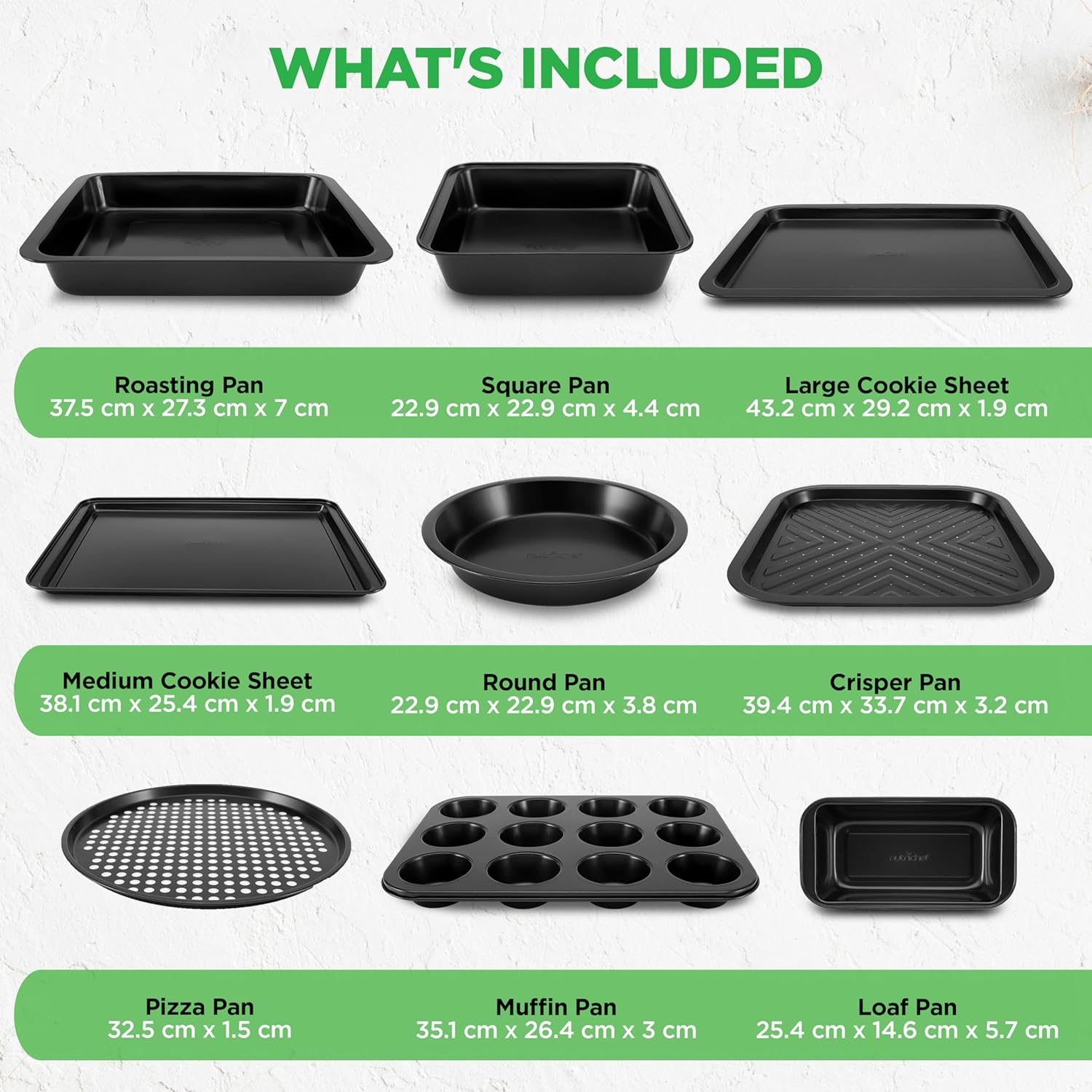 Nutrichef Oven Tray Set, Baking Trays for Oven Non... - Image 3