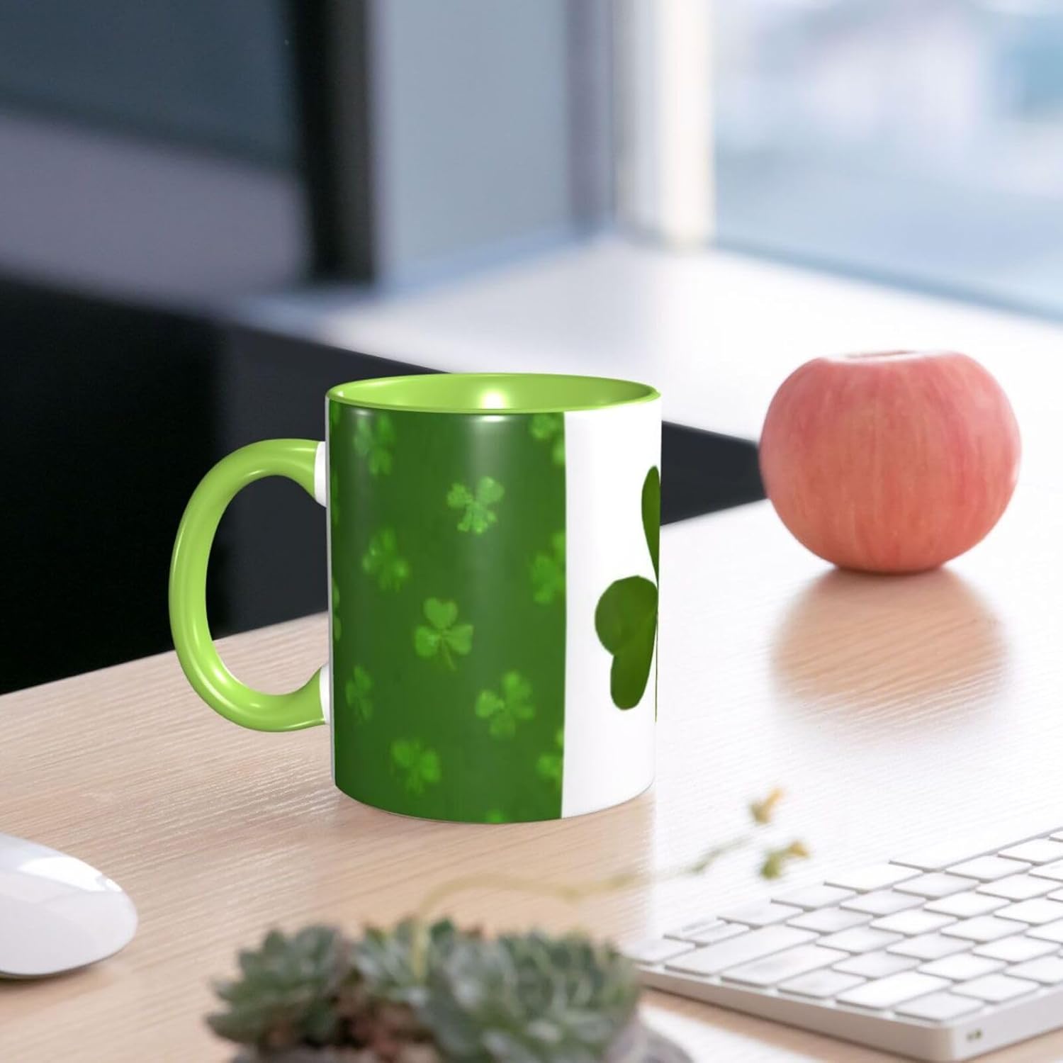 Two Tone Color Ceramic Mugs, 11 Oz, Stylish 3D Iri... - Image 8