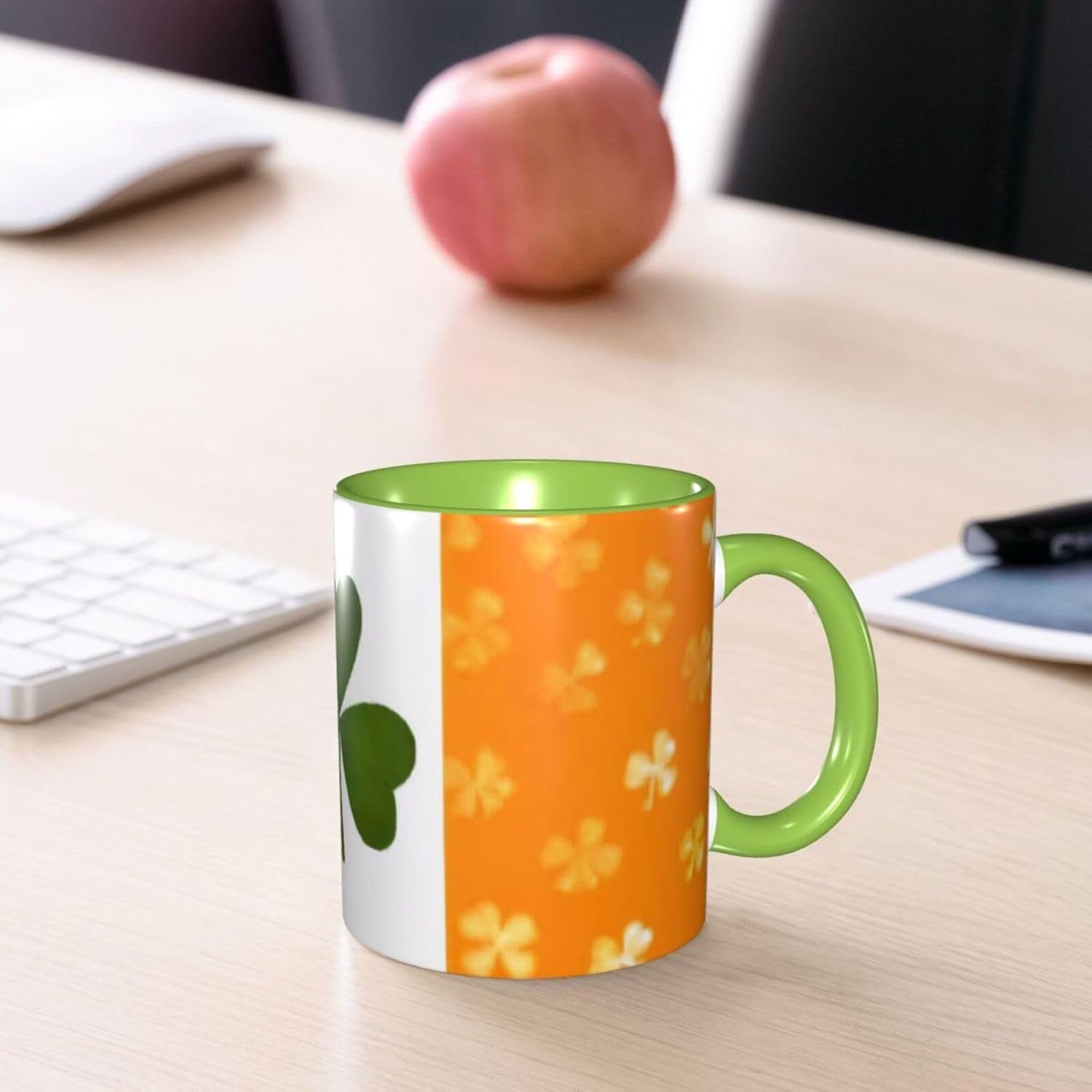 Two Tone Color Ceramic Mugs, 11 Oz, Stylish 3D Iri... - Image 9