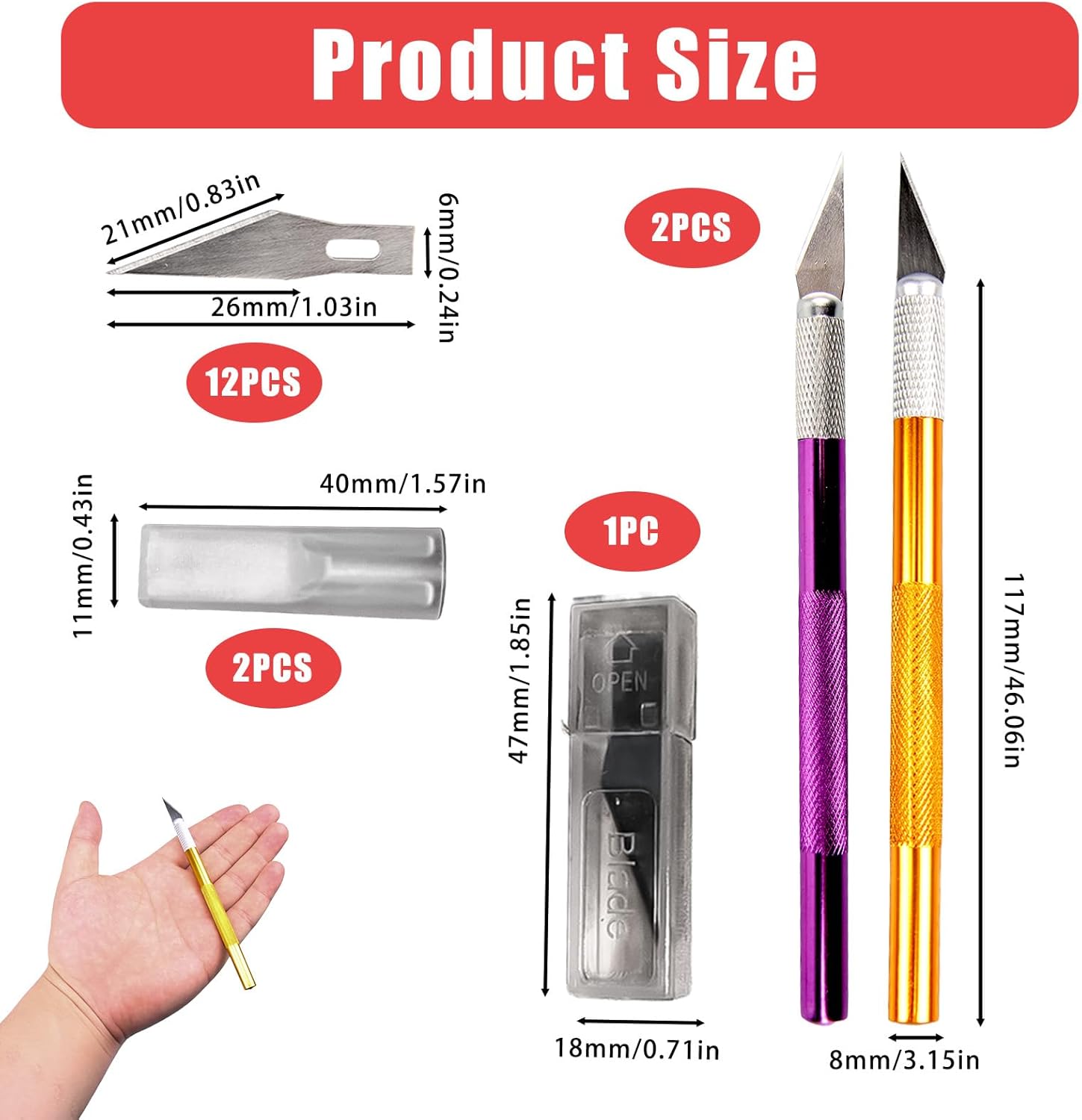 2 Professional Craft Knives with 12 Blades | Heavy... - Image 3