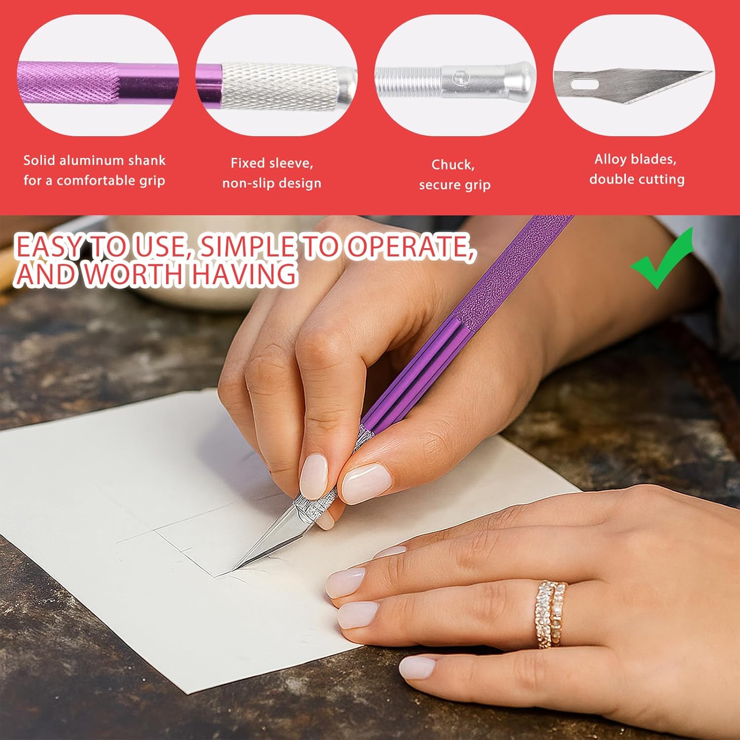 2 Professional Craft Knives with 12 Blades | Heavy... - Image 5