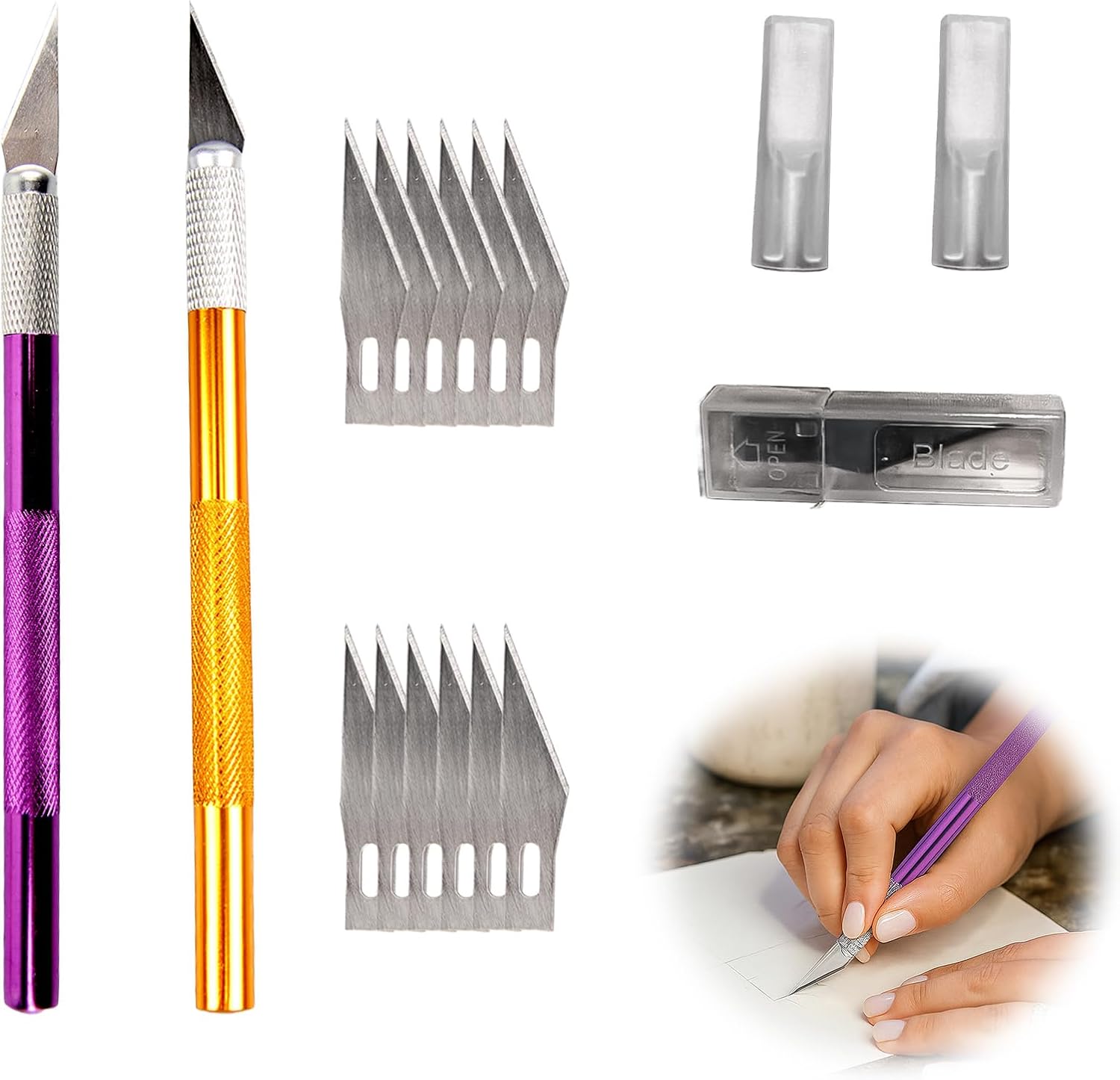 2 Professional Craft Knives with 12 Blades | Heavy... - Image 8