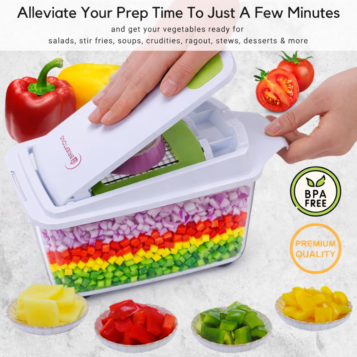 Brieftons QuickPush Food Chopper (BR-QP-02): 200% ... - Image 7