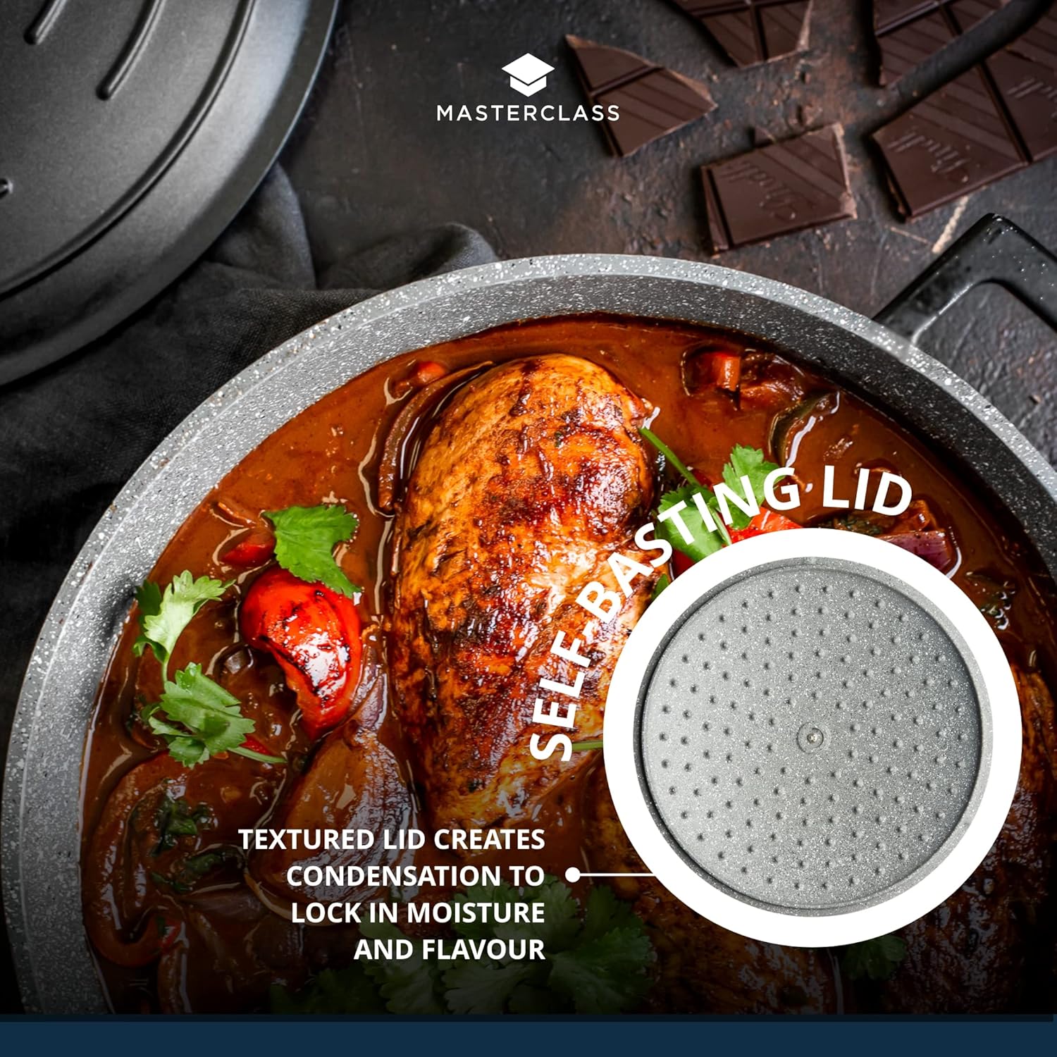 MasterClass Shallow Casserole Dish with Lid 4L/28 ... - Image 7