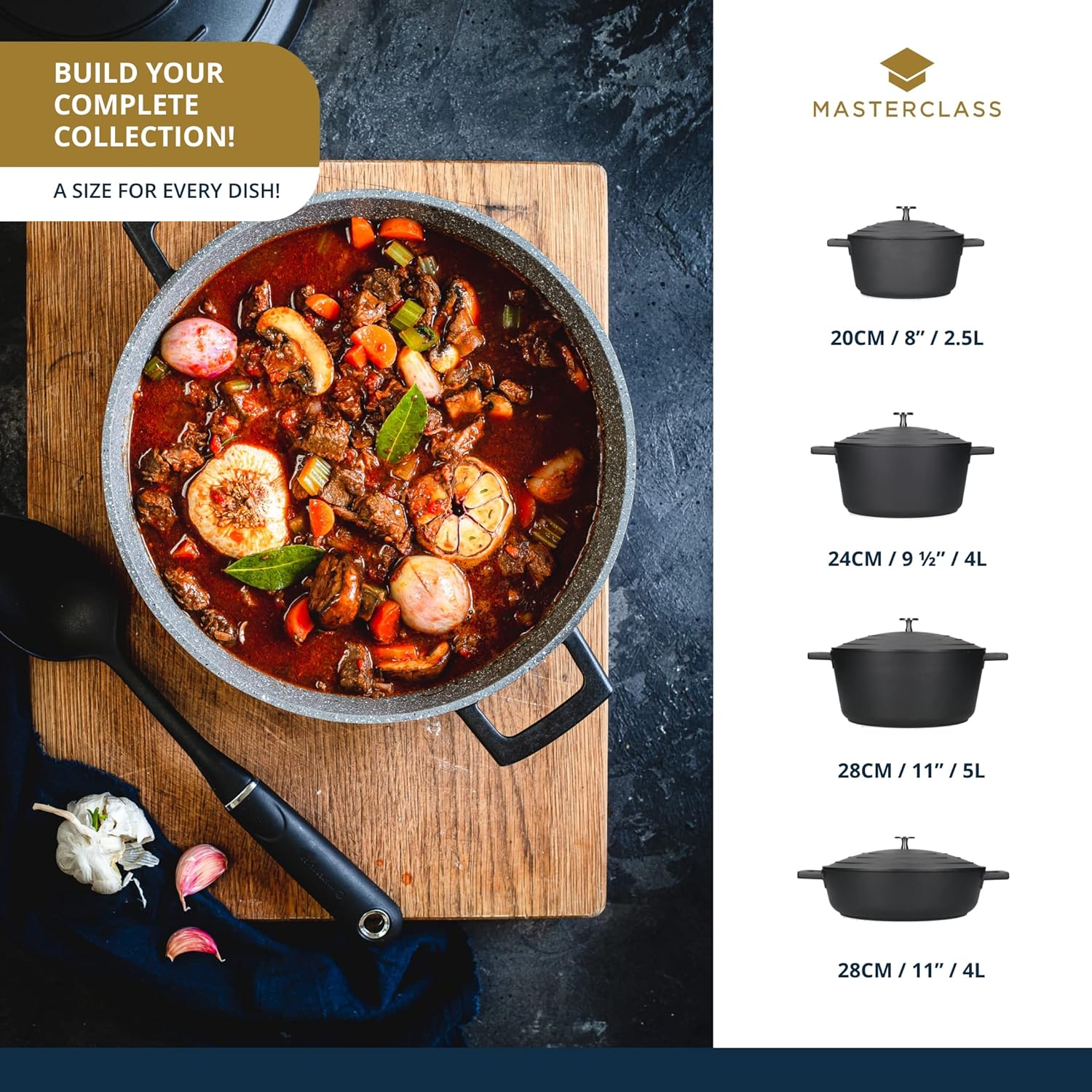 MasterClass Shallow Casserole Dish with Lid 4L/28 ... - Image 9