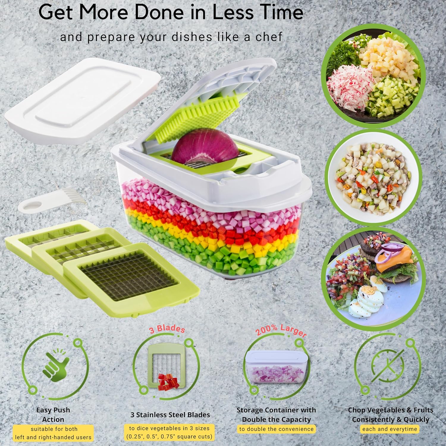 Brieftons QuickPush Food Chopper (BR-QP-02): 200% ... - Image 5