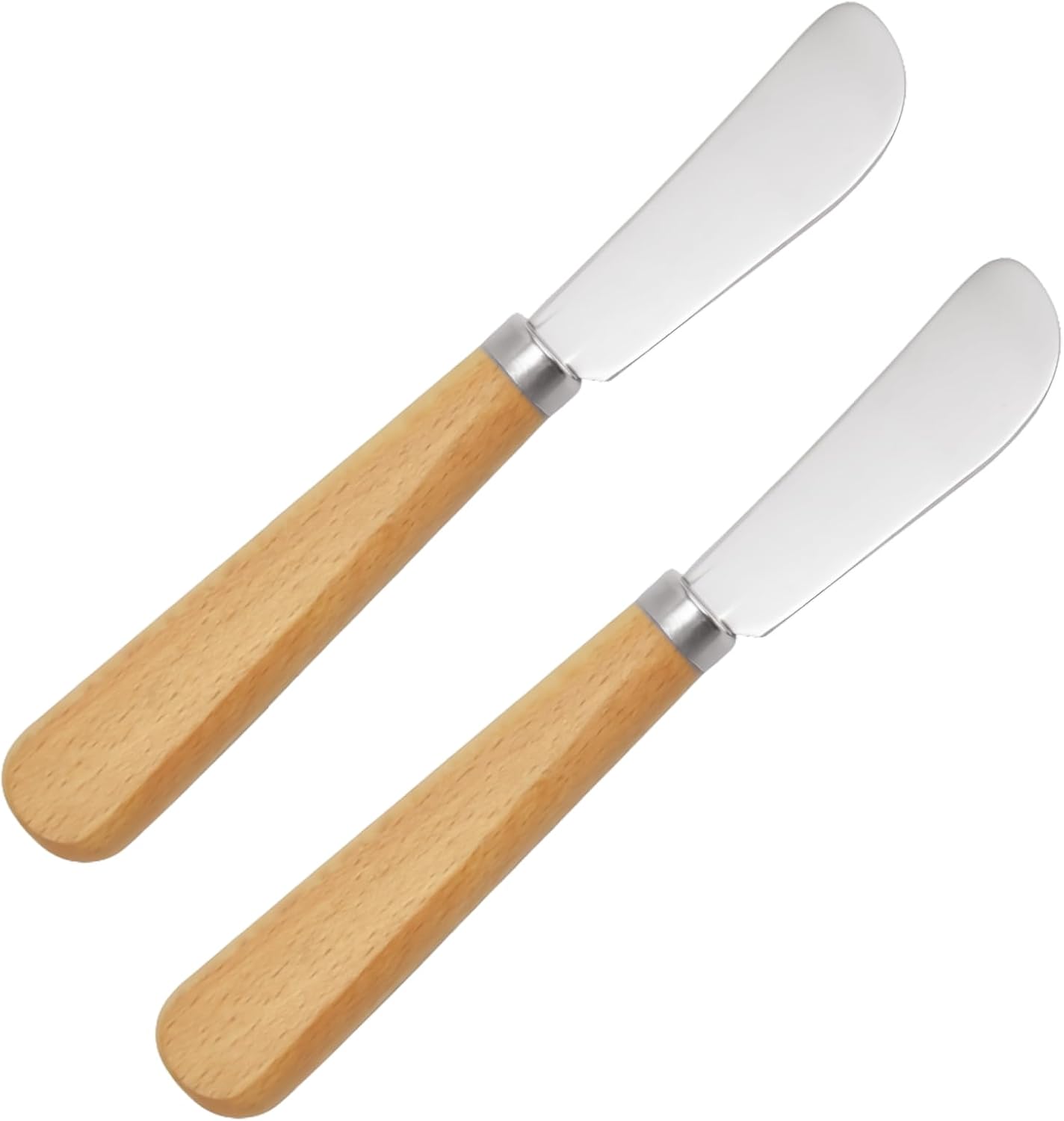Butter Knife Set of 2 – 7" Beechwood Handle Butter... - Image 2
