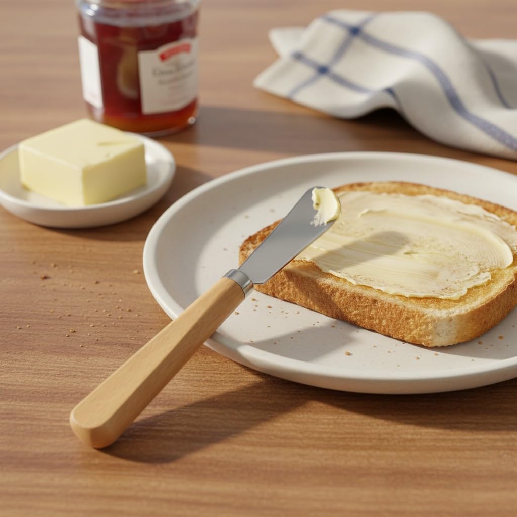 Butter Knife Set of 2 – 7" Beechwood Handle Butter... - Image 8