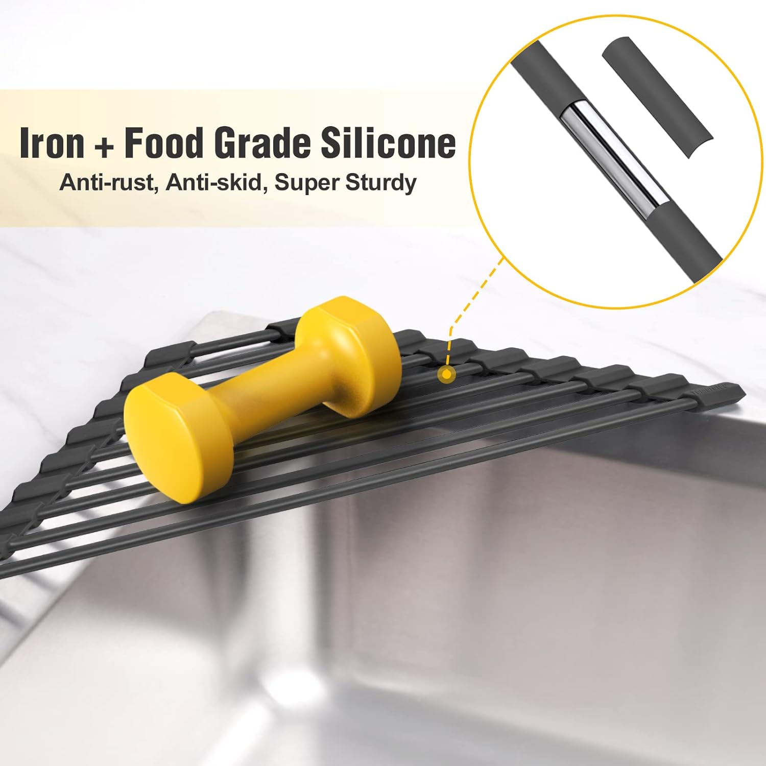 Tomorotec Small Triangle Roll-Up Dish Drying Rack ... - Image 4