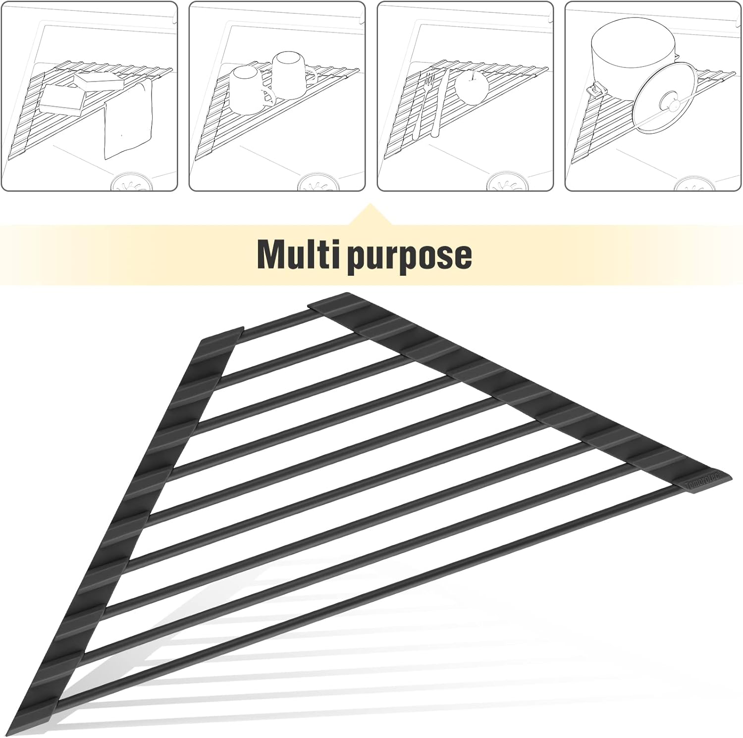 Tomorotec Small Triangle Roll-Up Dish Drying Rack ... - Image 8