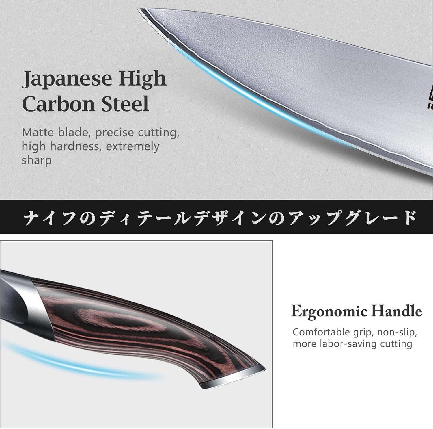 HOSHANHO Knife Set with Magnetic Knife Holder, 6 P... - Image 4