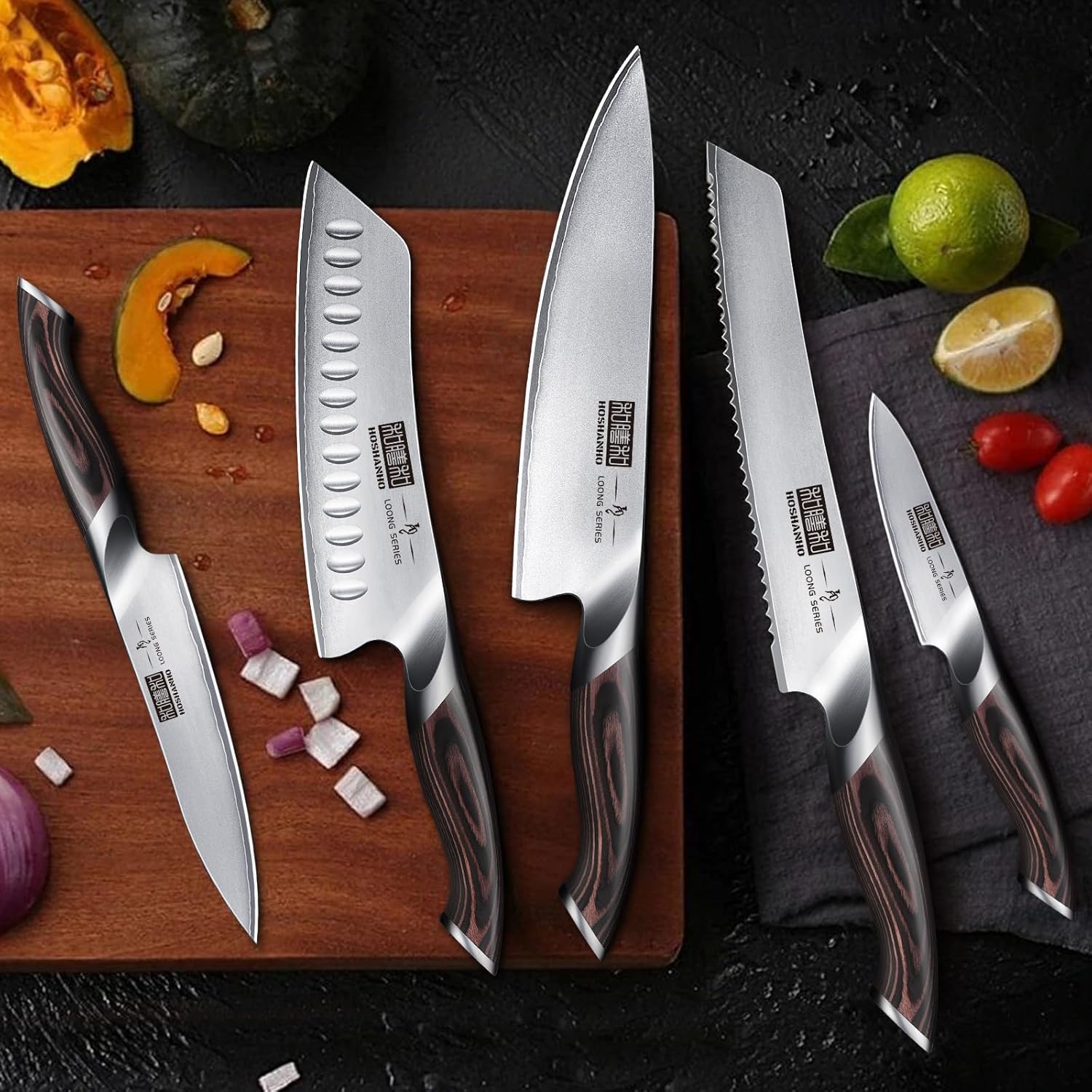 HOSHANHO Knife Set with Magnetic Knife Holder, 6 P... - Image 7