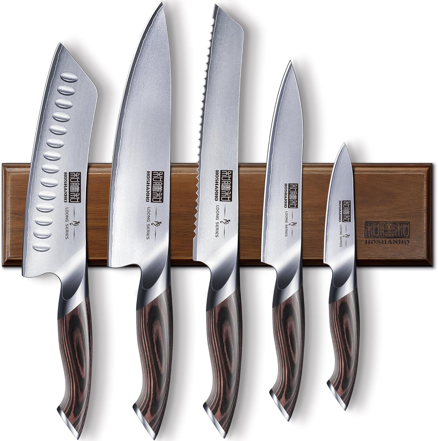 HOSHANHO Knife Set with Magnetic Knife Holder, 6 P... - Image 2