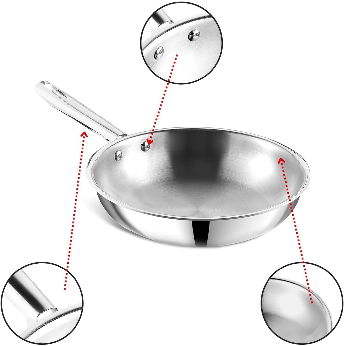 Nobel Triply Stainless Steel Cookware Frypan with ... - Image 8