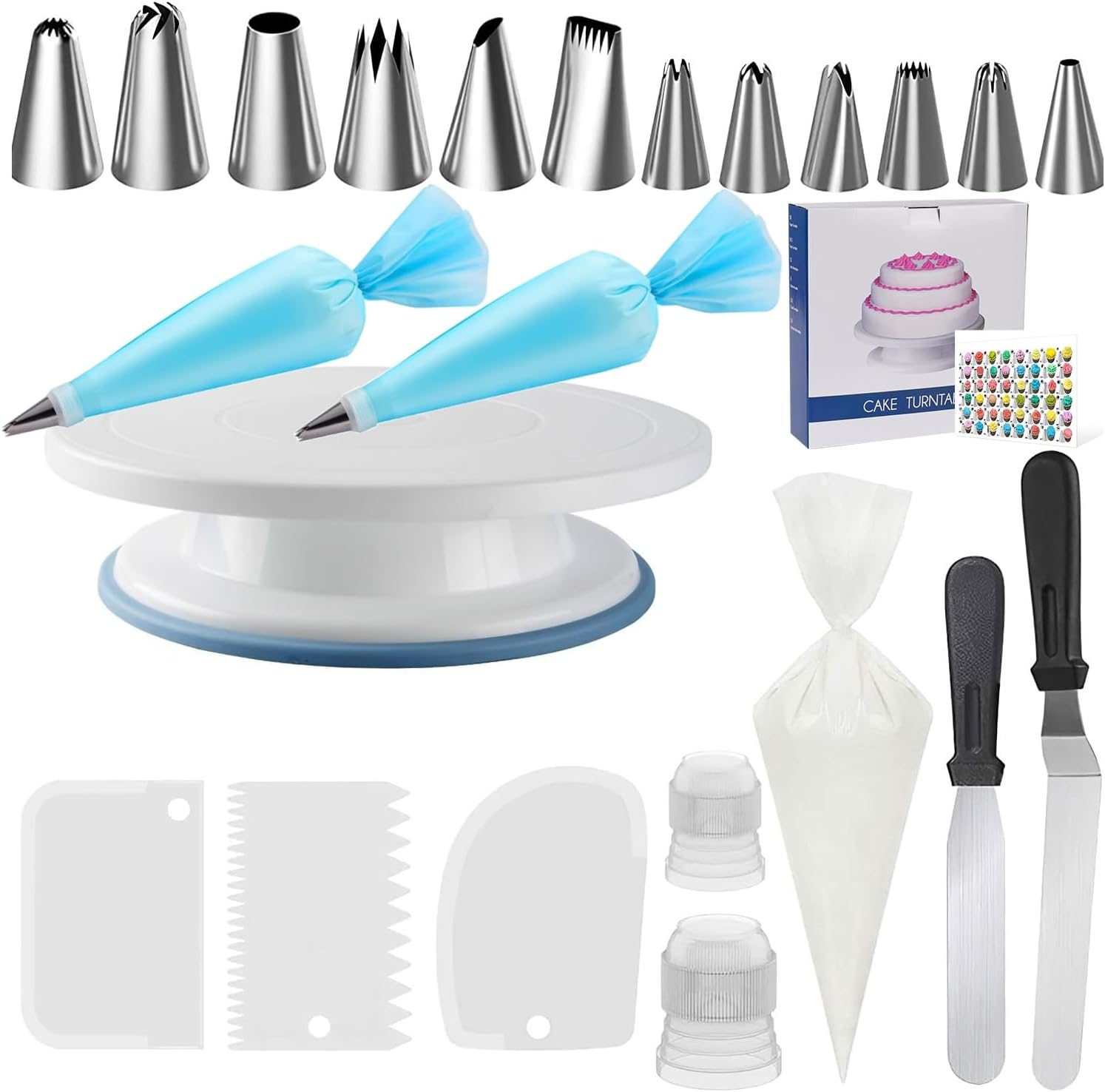 72-Piece Cake Decorating Kit with Turntable, Pipin... - Image 8