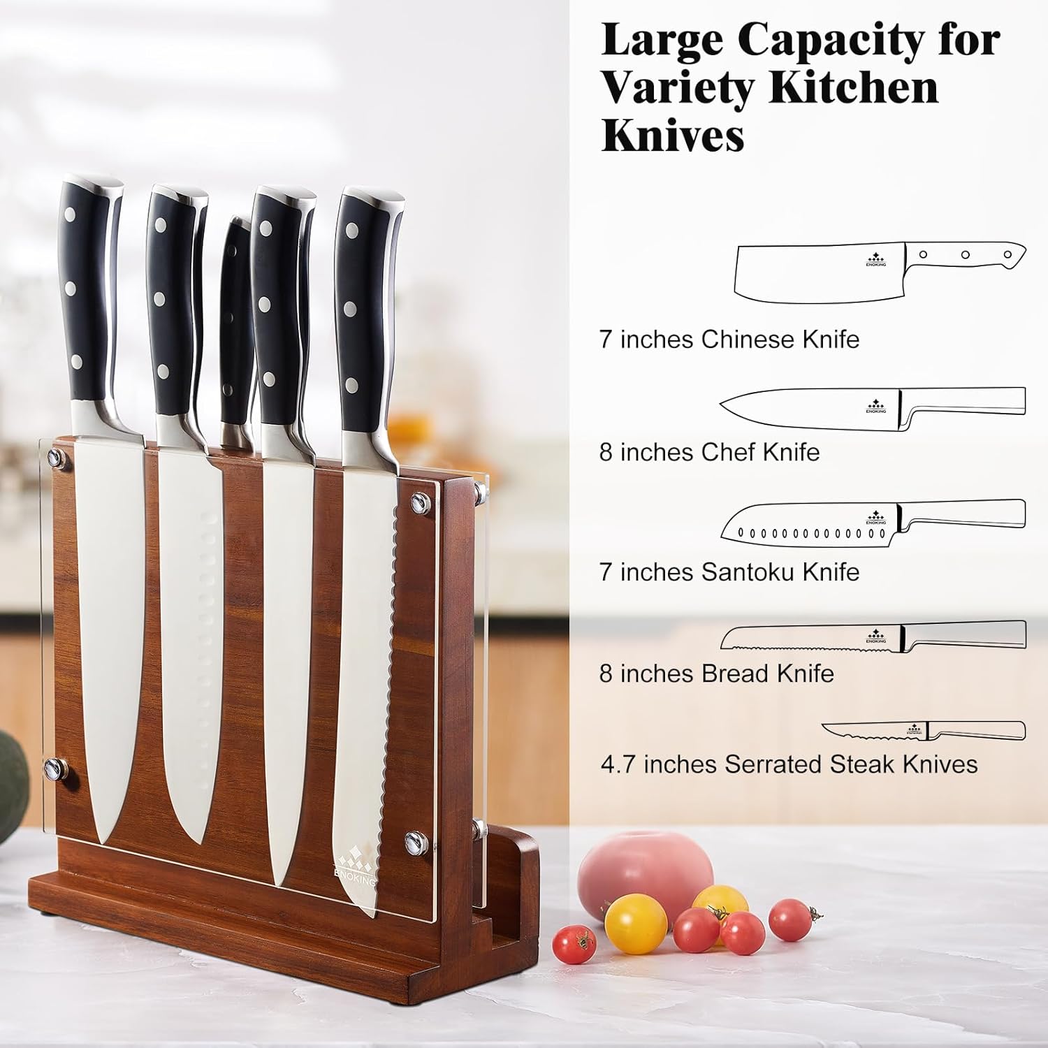 ENOKING Magnetic Knife Block Without Knives, Doubl... - Image 5