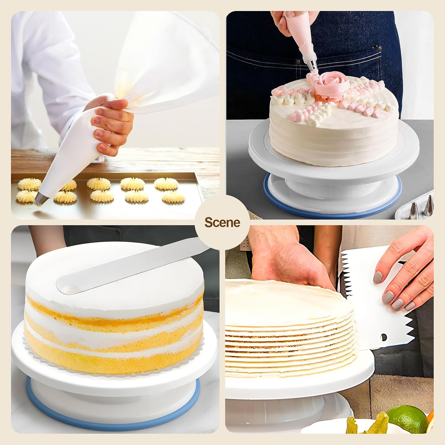 72-Piece Cake Decorating Kit with Turntable, Pipin... - Image 7