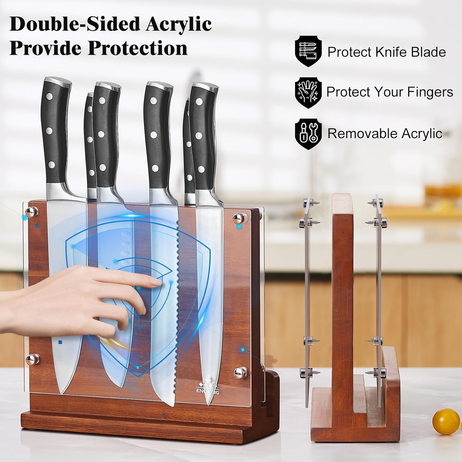 ENOKING Magnetic Knife Block Without Knives, Doubl... - Image 4