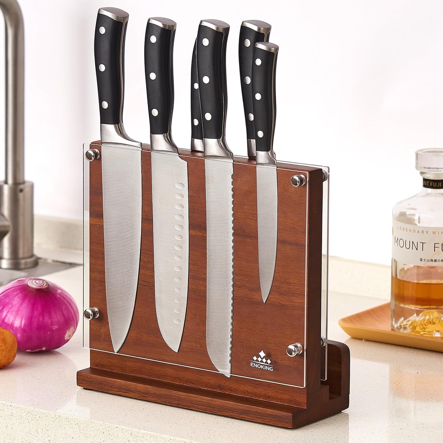 ENOKING Magnetic Knife Block Without Knives, Doubl... - Image 7