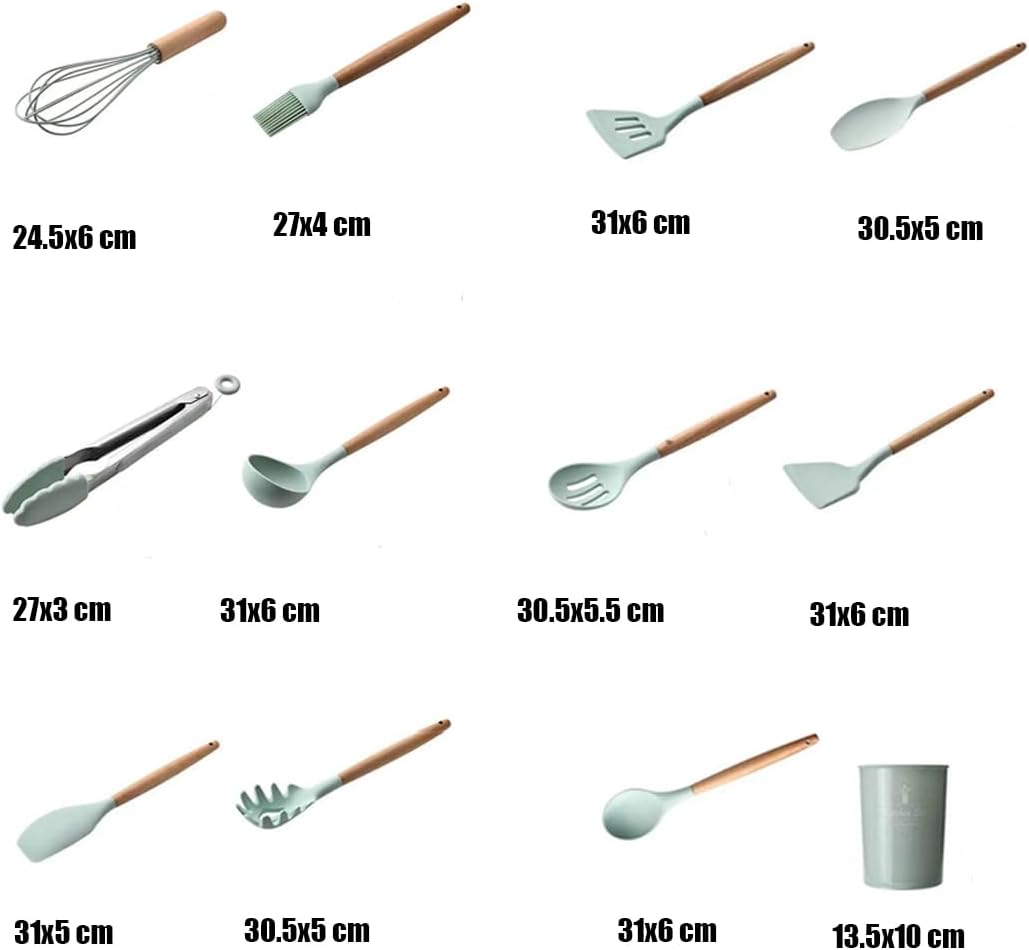 Kitchen Utensil Set, 12 PCS Silicone Cooking Utens... - Image 3