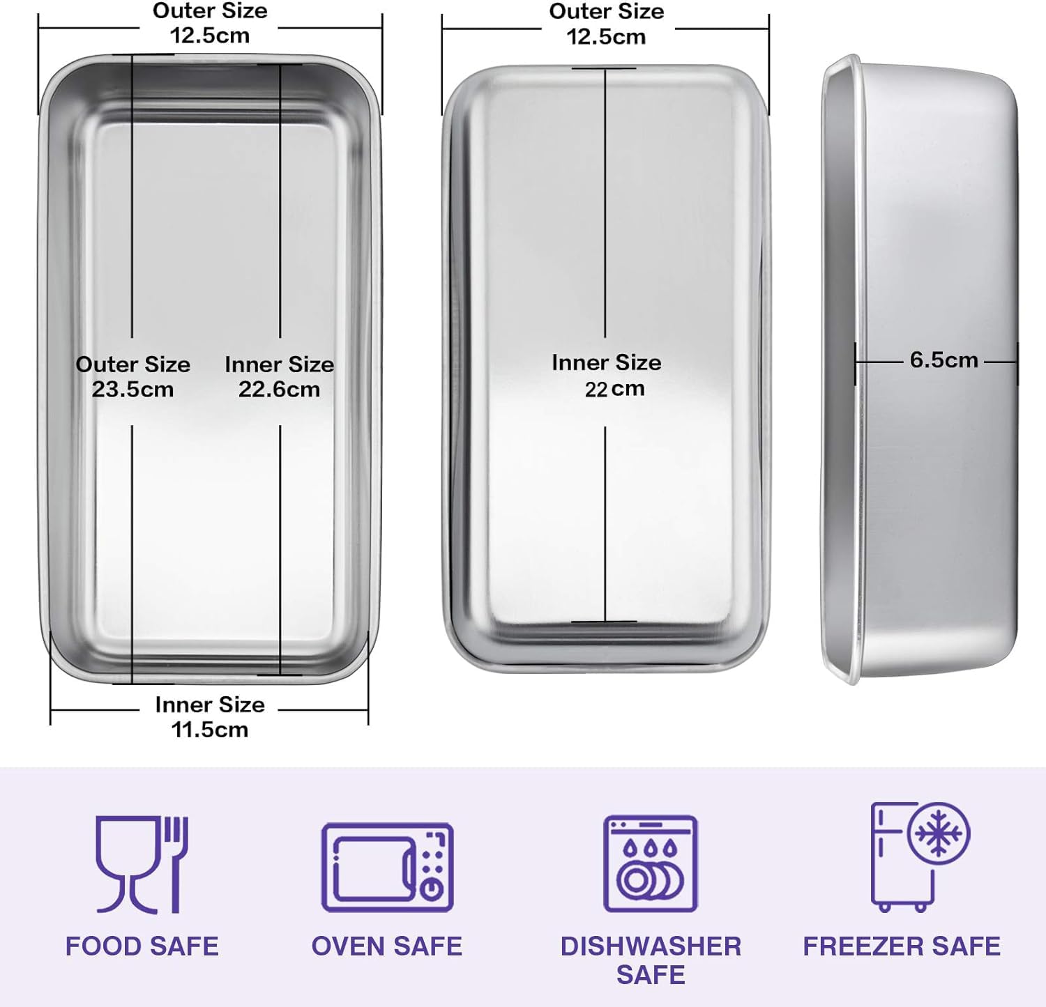 Homikit Loaf Tin Set of 2, Stainless Steel Cake Ti... - Image 8