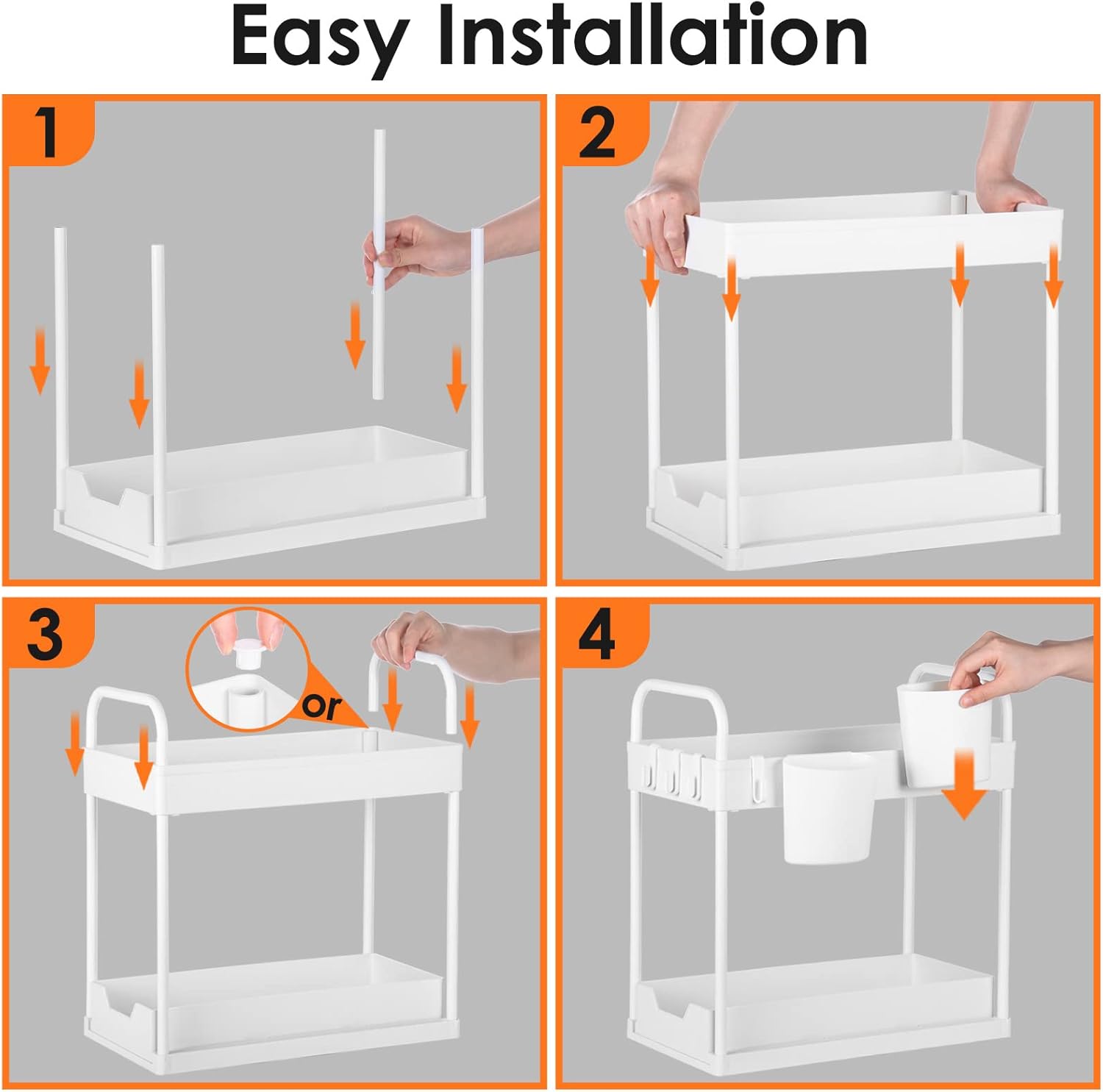 Under Sink Storage Kitchen Organiser, 2 Tier Slidi... - Image 6