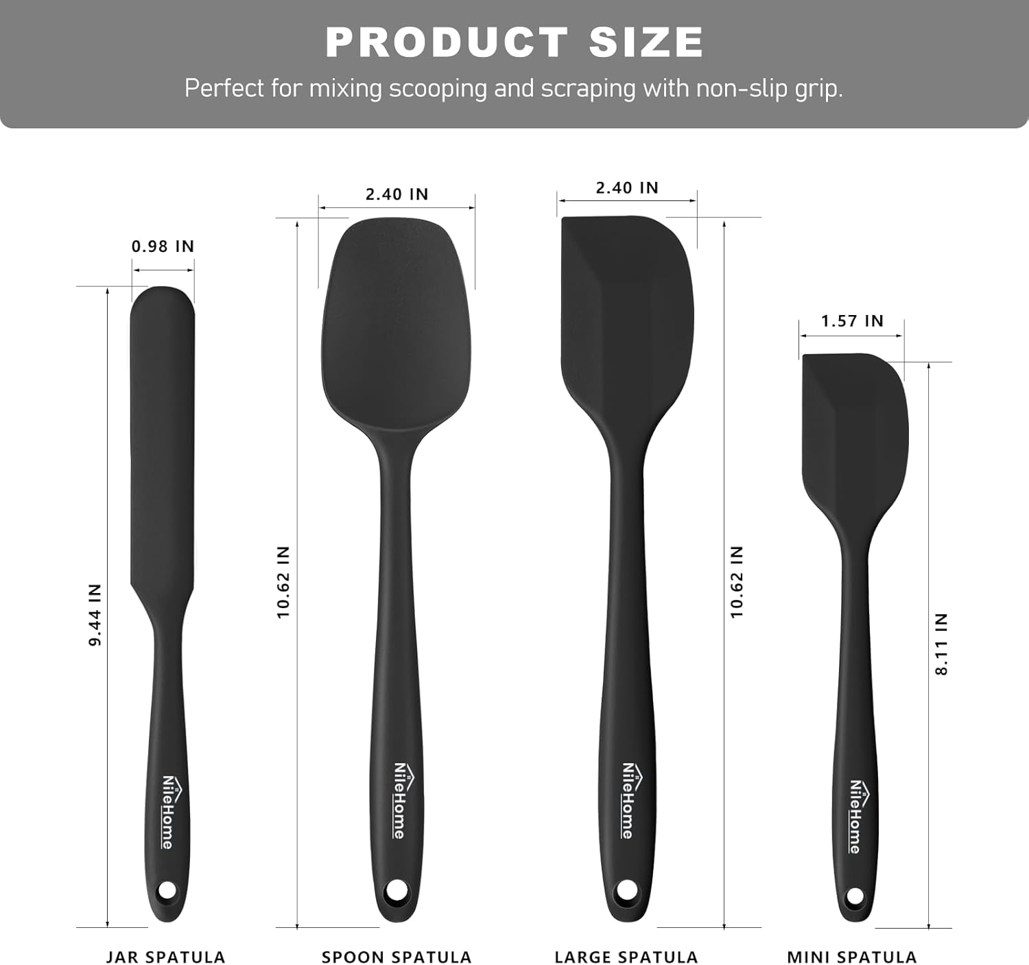 NileHome Silicone Spatula Set, High Heat-Resistant... - Image 3