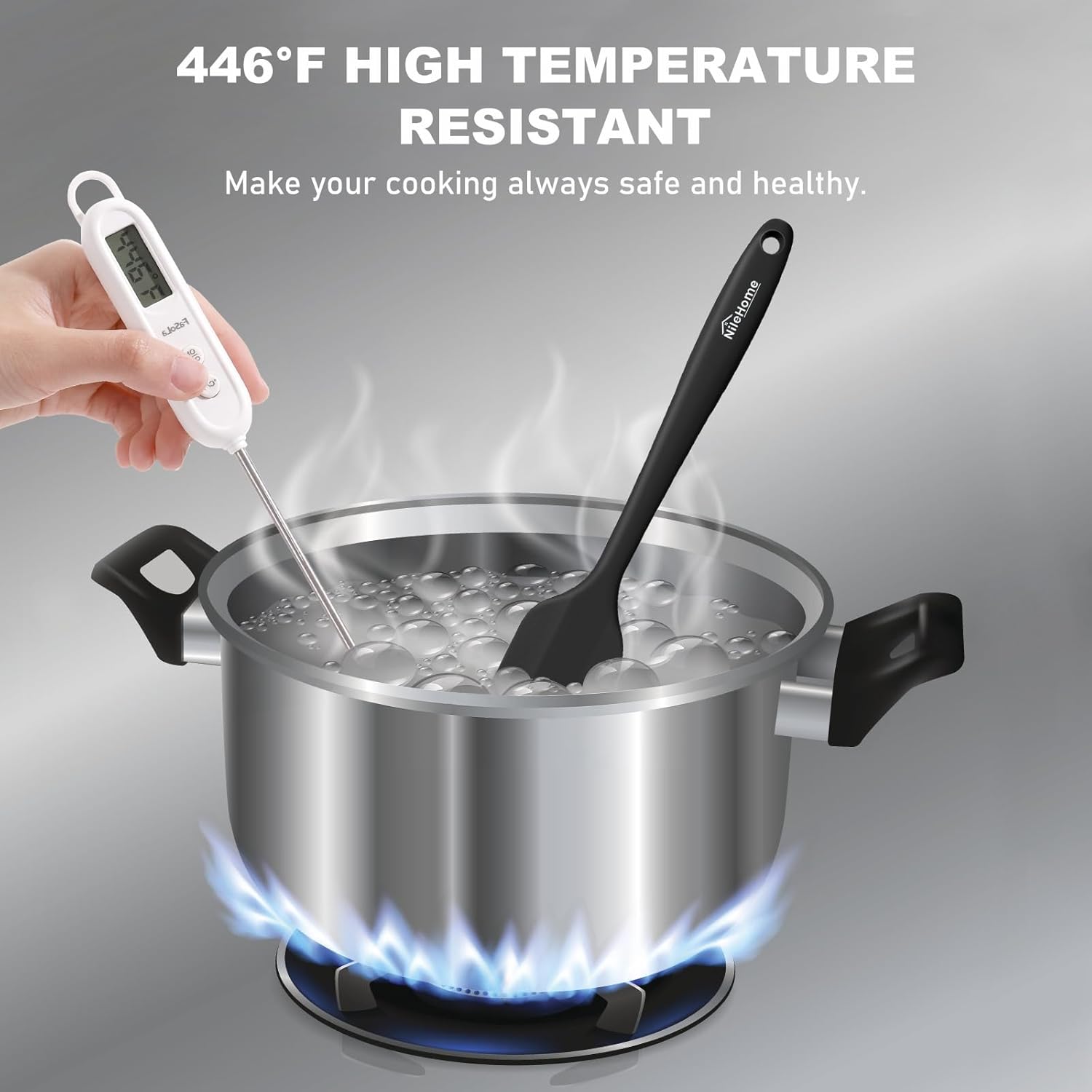 NileHome Silicone Spatula Set, High Heat-Resistant... - Image 4