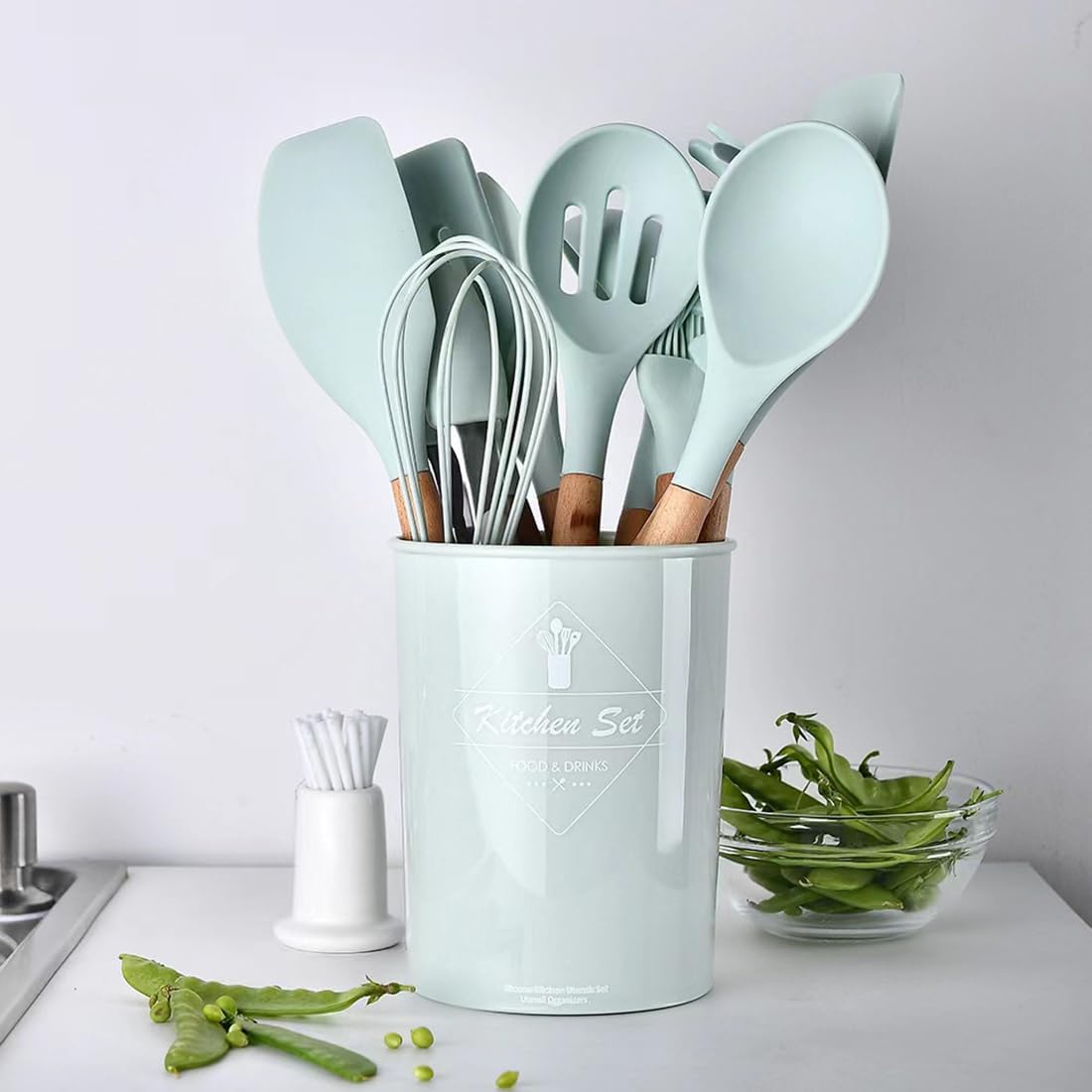 Kitchen Utensil Set, 12 PCS Silicone Cooking Utens... - Image 6